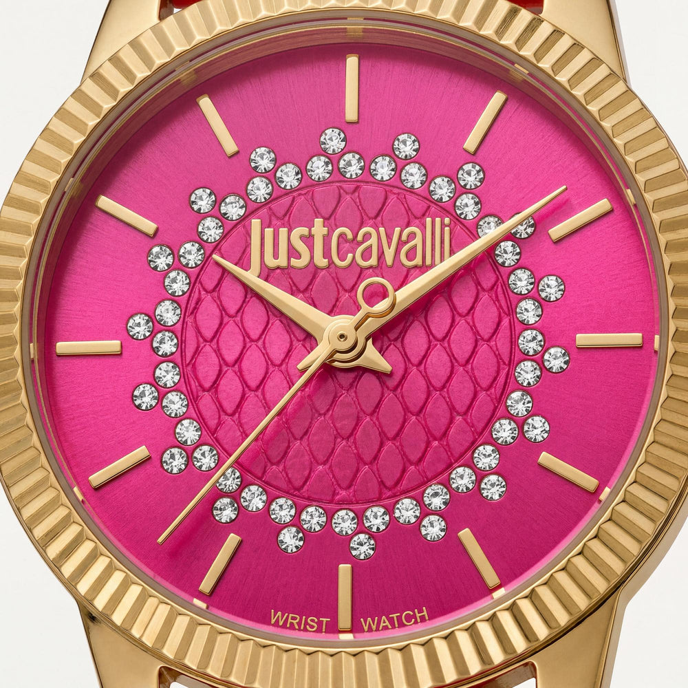 Reloj de pulsera de moda Just Cavalli para mujer, diseño multicolor, movimiento resistente a los golpes