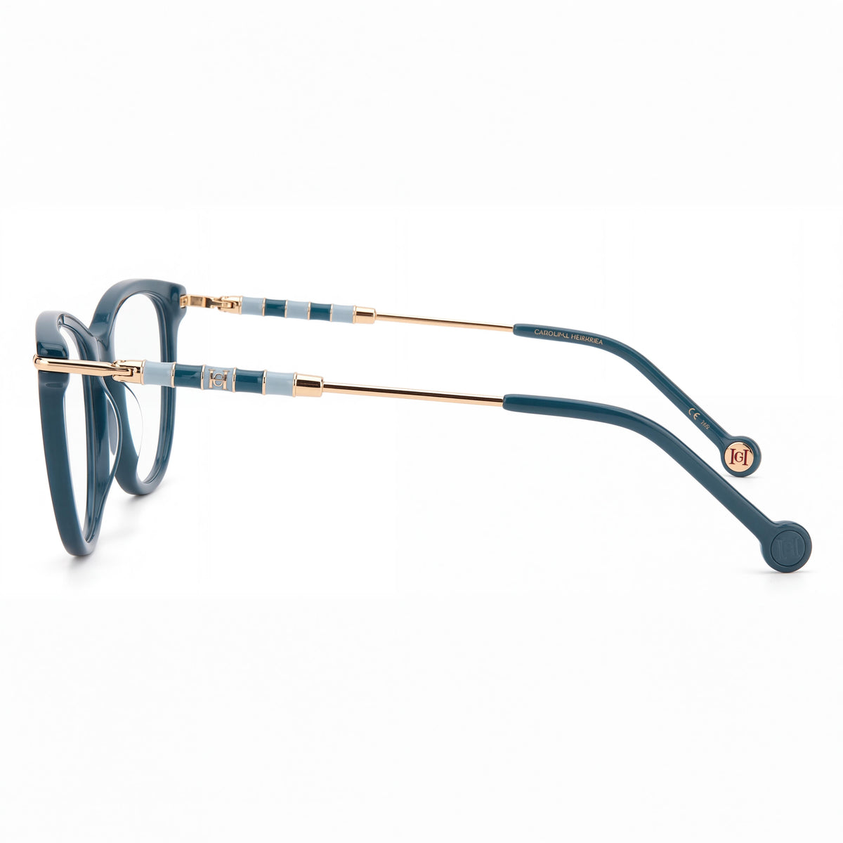 Carolina Herrera CH 0043 Gafas de Sol de Mujer con Montura de Plástico, Lentes de Policarbonato, Protección UV, Color Teal, 55mm, Photo 2