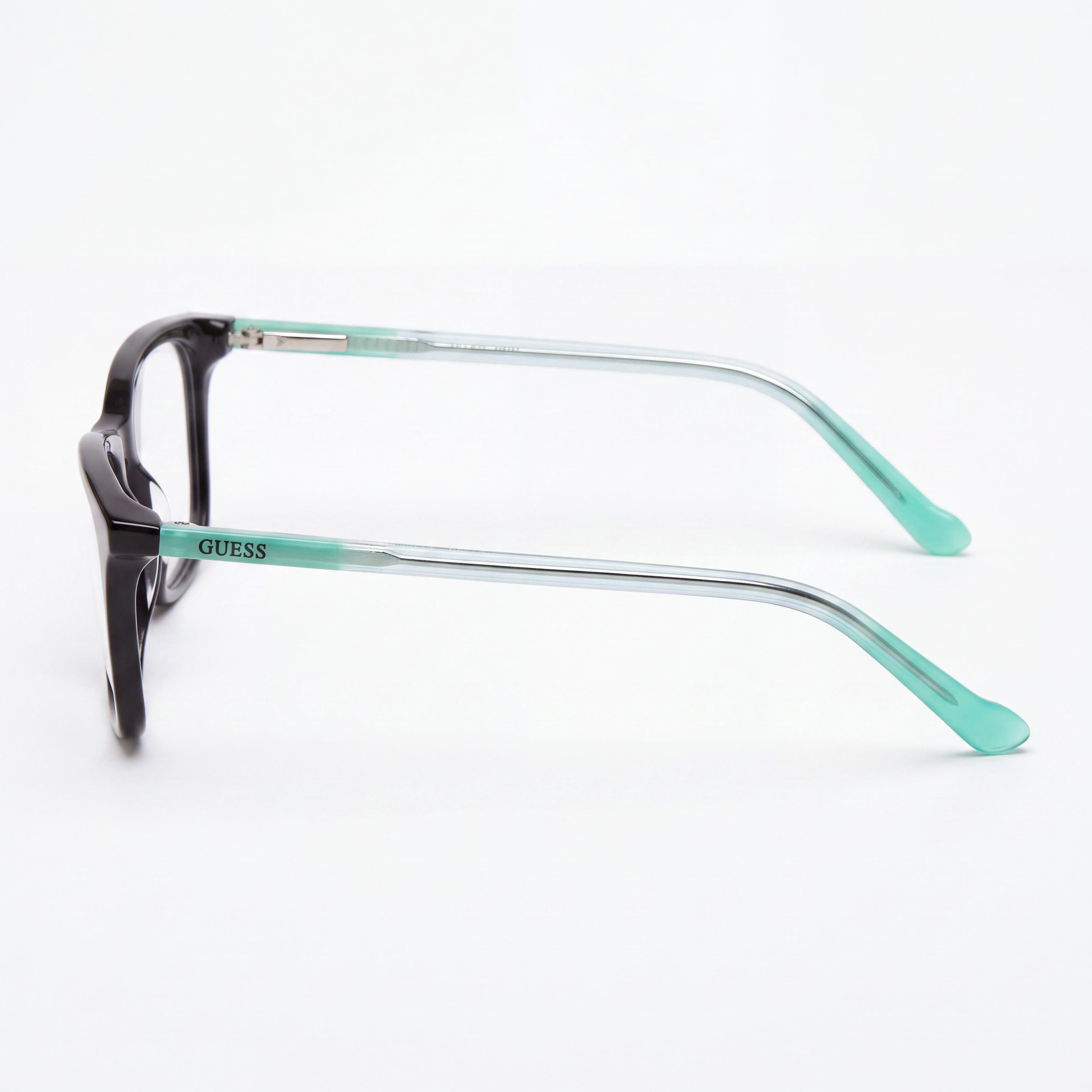 GUESS Modern Unisexo Negro Brillante Plástico Montura Completa Cuadrada no Gafas 47-16-130, Photo 2