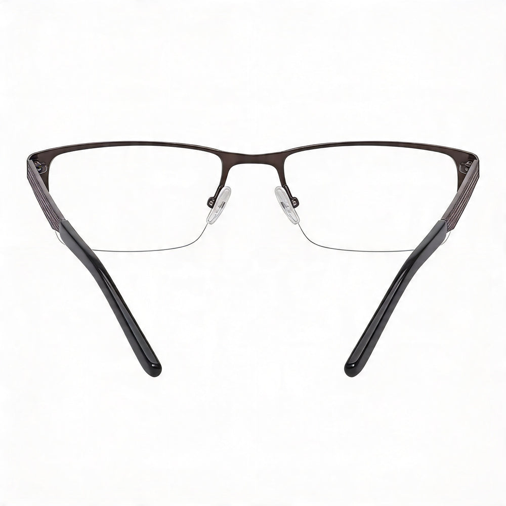 Adensco Ad 115 Men's Metal Frame in Semi Matte Dark Ruthenium with Clear Lenses 51mm