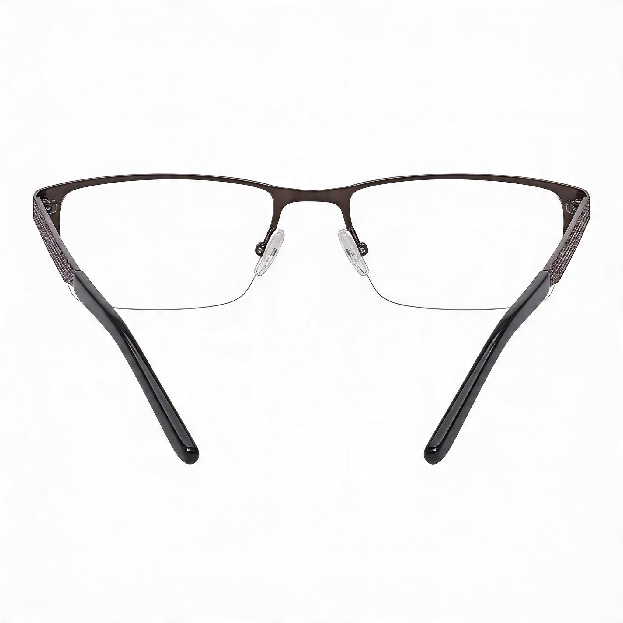 Montura metálica para hombre Adensco Ad 115 en rutenio oscuro semimate con lentes transparentes de 51 mm, Photo 3