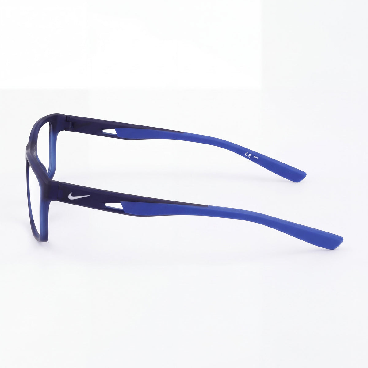 Nike 7015 N Men's Classic Acetate Eyeglasses with Transparent Lenses, Matte Midnight Navy/Racer Blue, 55mm, Photo 3