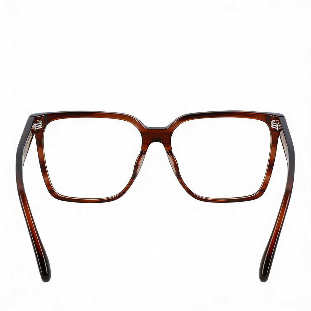 Victoria Beckham Women's VB2669 Brown Horn Optical Frames with Clear Demo Lenses, Prescription Ready (55-15-140)