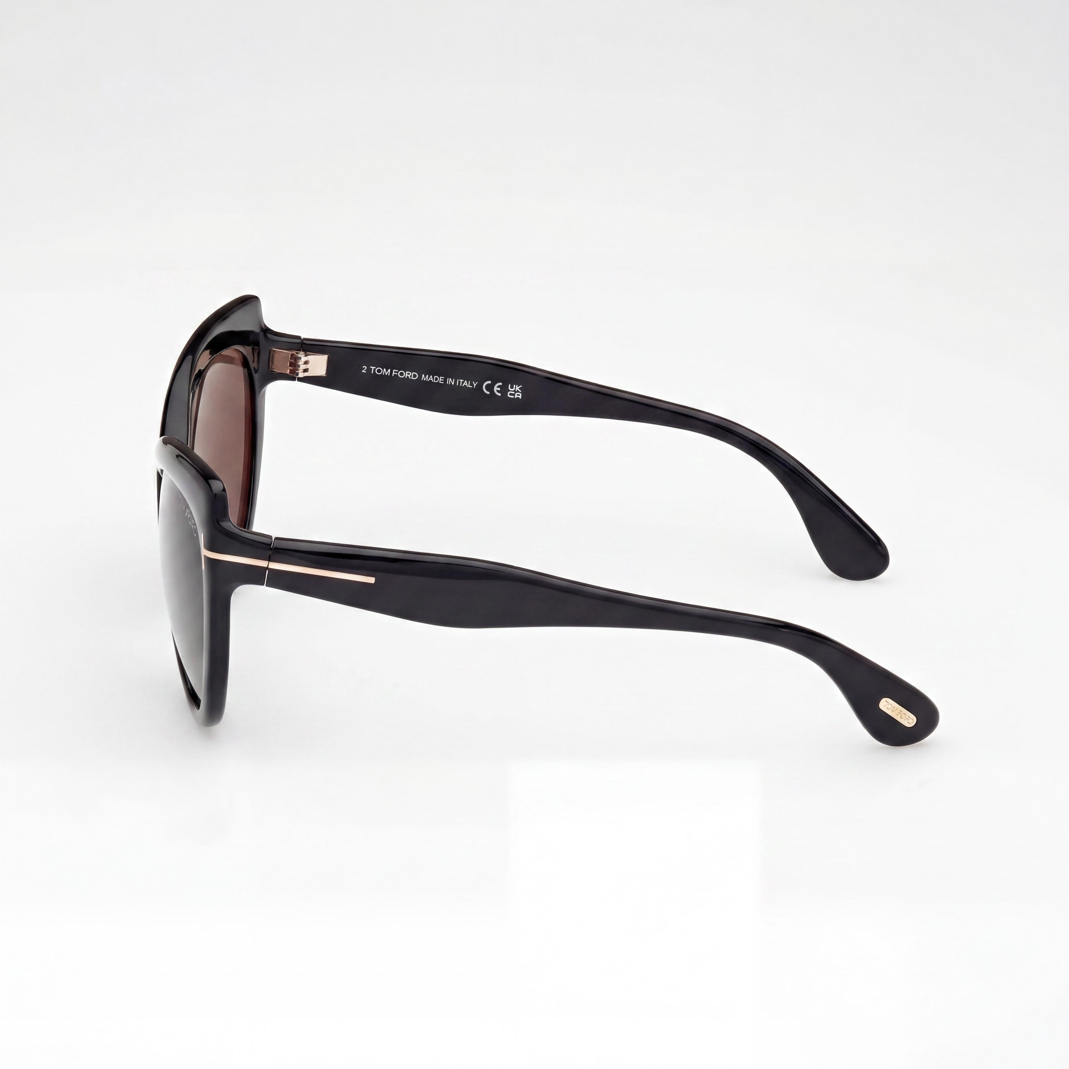 Tom Ford Classic Eyewear featuring a Shiny Black Frame and Black Lenses, Unisex, with a 140mm Temple Length, Photo 2