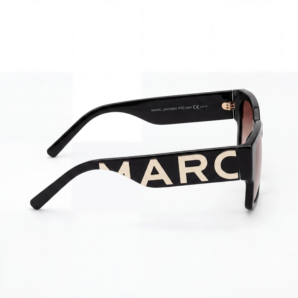 Gafas de sol Marc Jacobs para mujer, informales, negras, blancas, de propionato de celulosa, con sombra marrón, protección UV 400, 54 mm
