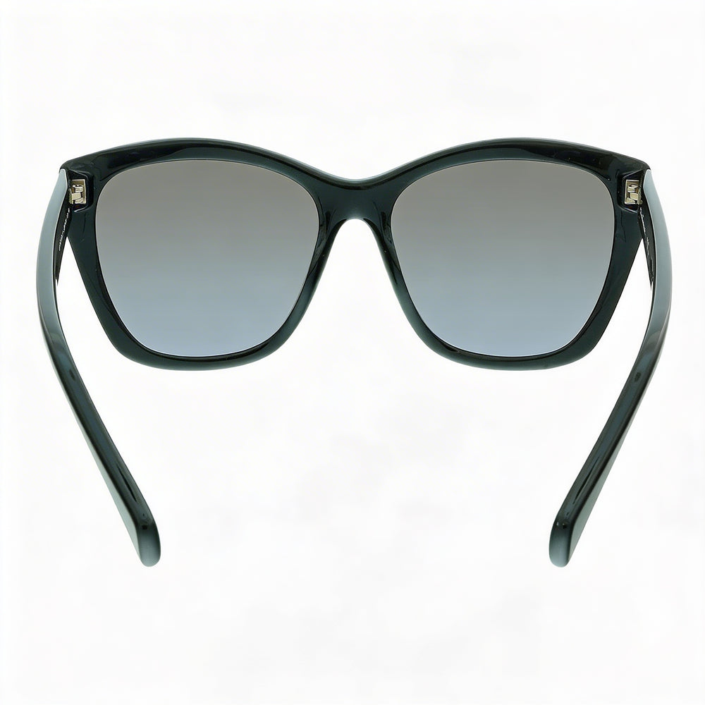 Salvatore Ferragamo Women's Classic Cat Eye Black Plastic Grey Gradient 100% UV Protection Sunglasses 56mm