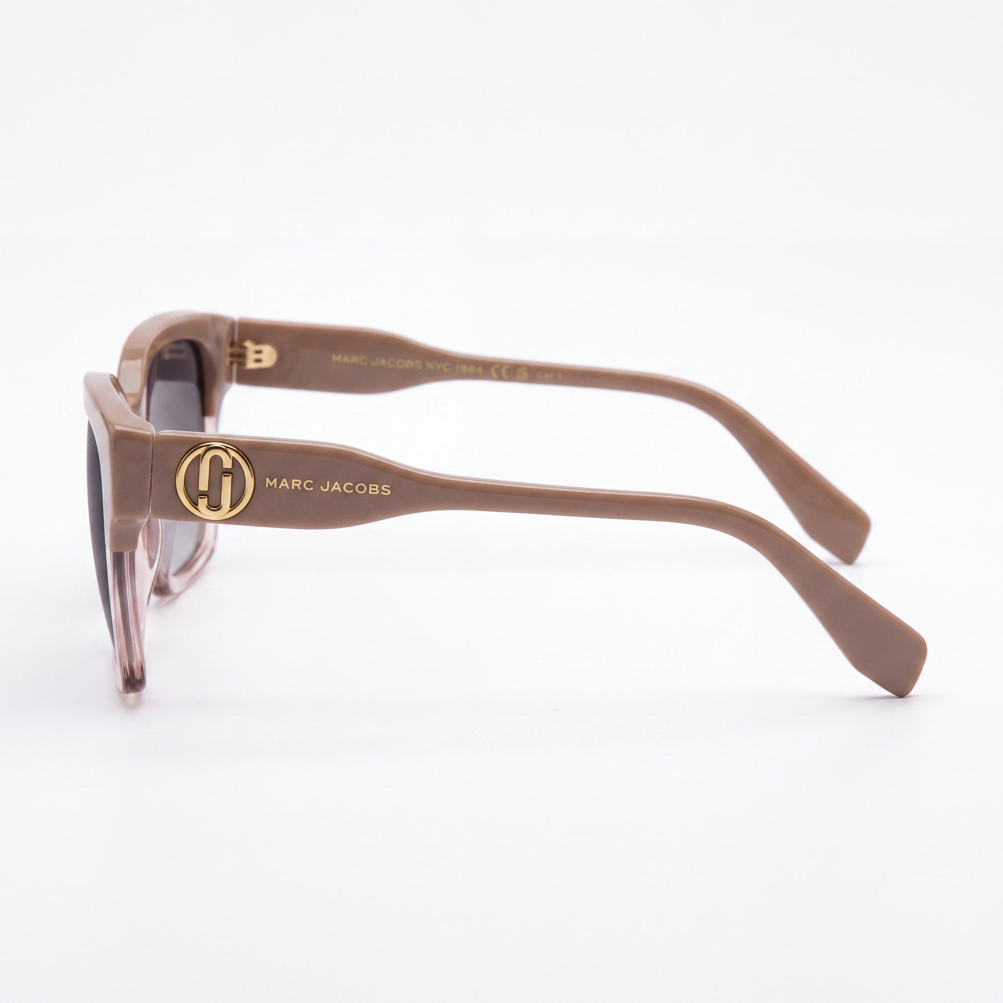 Marc Jacobs Classic MARC 814/S Women's Rectangular Beige Acetate Dark Grey Shaded Non-Polarized Sunglasses 18-18-140mm, Photo 3