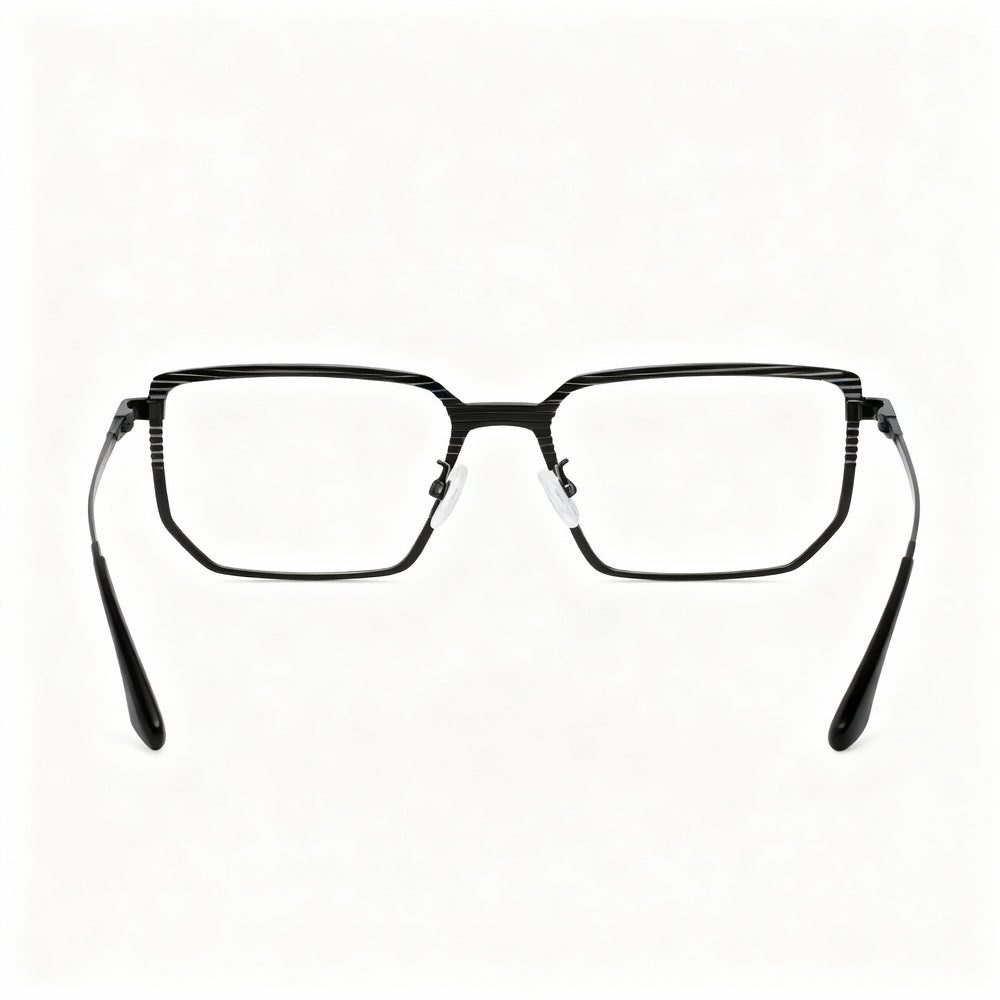 Gafas ópticas rectangulares de metal negro MCALLISTER Mc4531 para hombre con lentes polarizadas transparentes 55-17-145