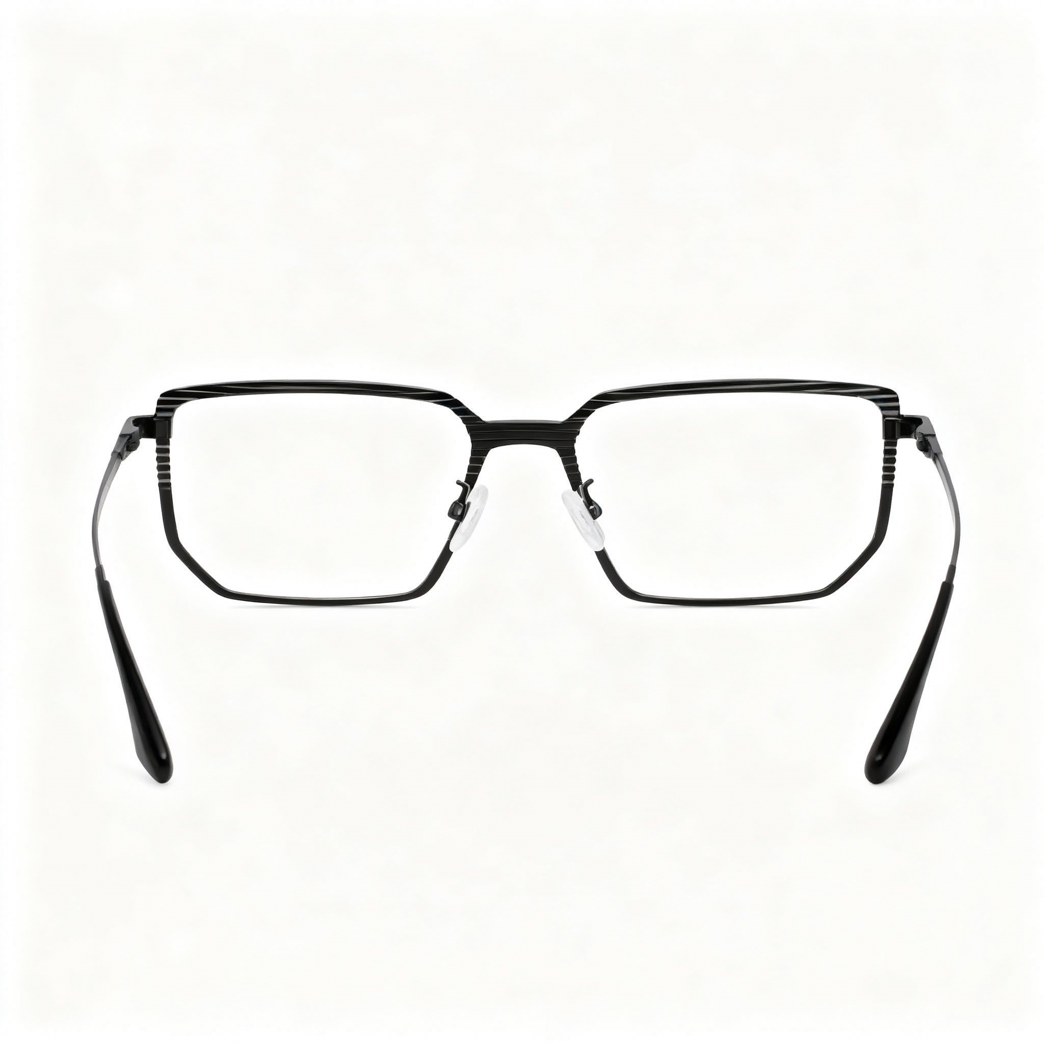 MCALLISTER Mc4531 Men’s Black Metal Rectangle Optical Eyeglasses with Polarized Clear Lenses 55-17-145, Photo 4