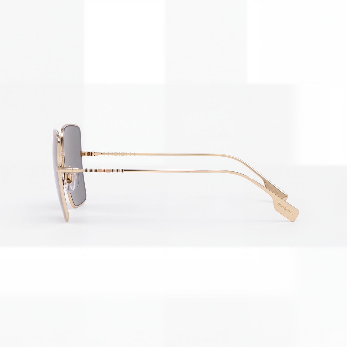 BURBERRY Women's Daphne Geometric Sunglasses, Light Gold Dark Grey Acetate Frame, UV Protection, 58mm, Photo 3