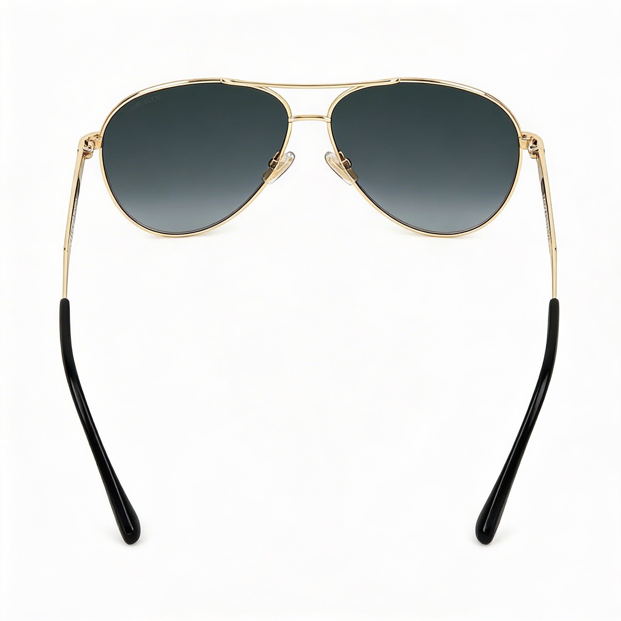 JIMMY CHOO Gafas de sol clásicas unisex negras con protección UV en oro de acero inoxidable y cristales gris oscuro de 60 mm, Photo 2
