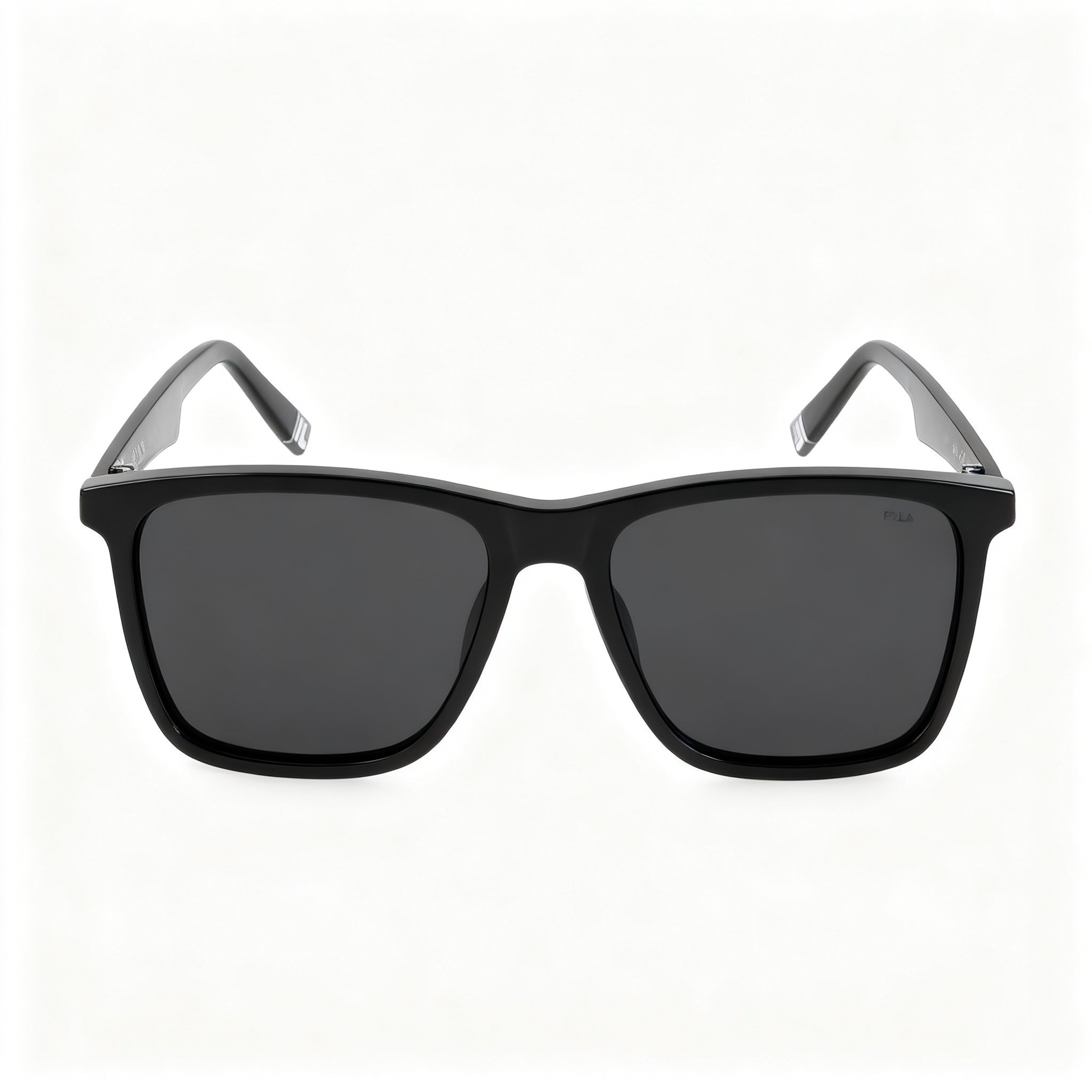 Fila Casual Men's Shiny Black Acetate Frame Sunglasses with Smoke Non-Polarized UV Protected 56mm Lenses, Photo 4