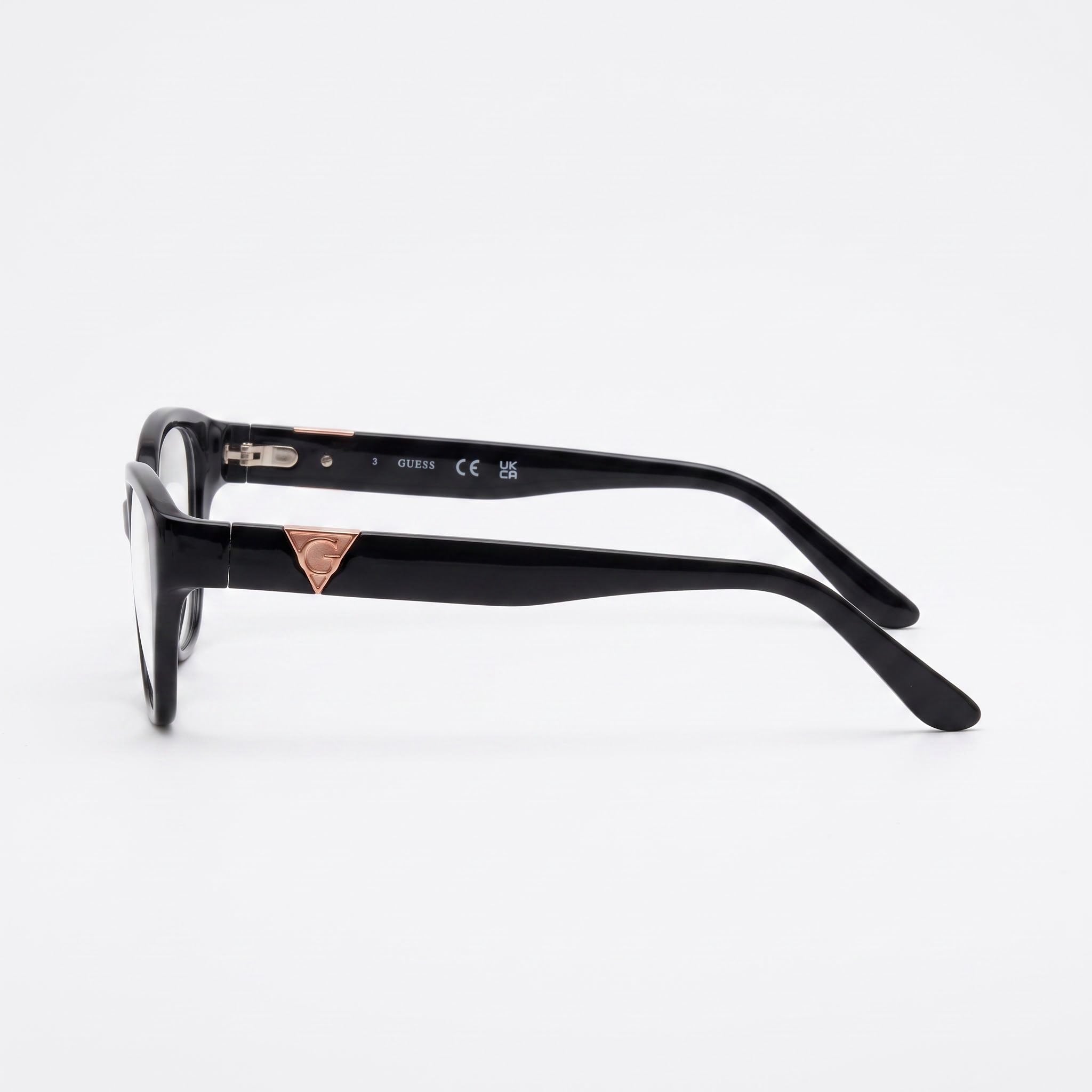 GUESS Gu50162 Women's Shiny Black Blue Frame 53mm Eyeglasses, Photo 2