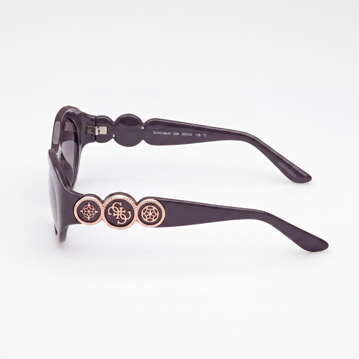 Gafas de sol de plástico GUESS Oval Peony para mujer, multicolor, con protección UV, lentes negras de 53 mm, Photo 3
