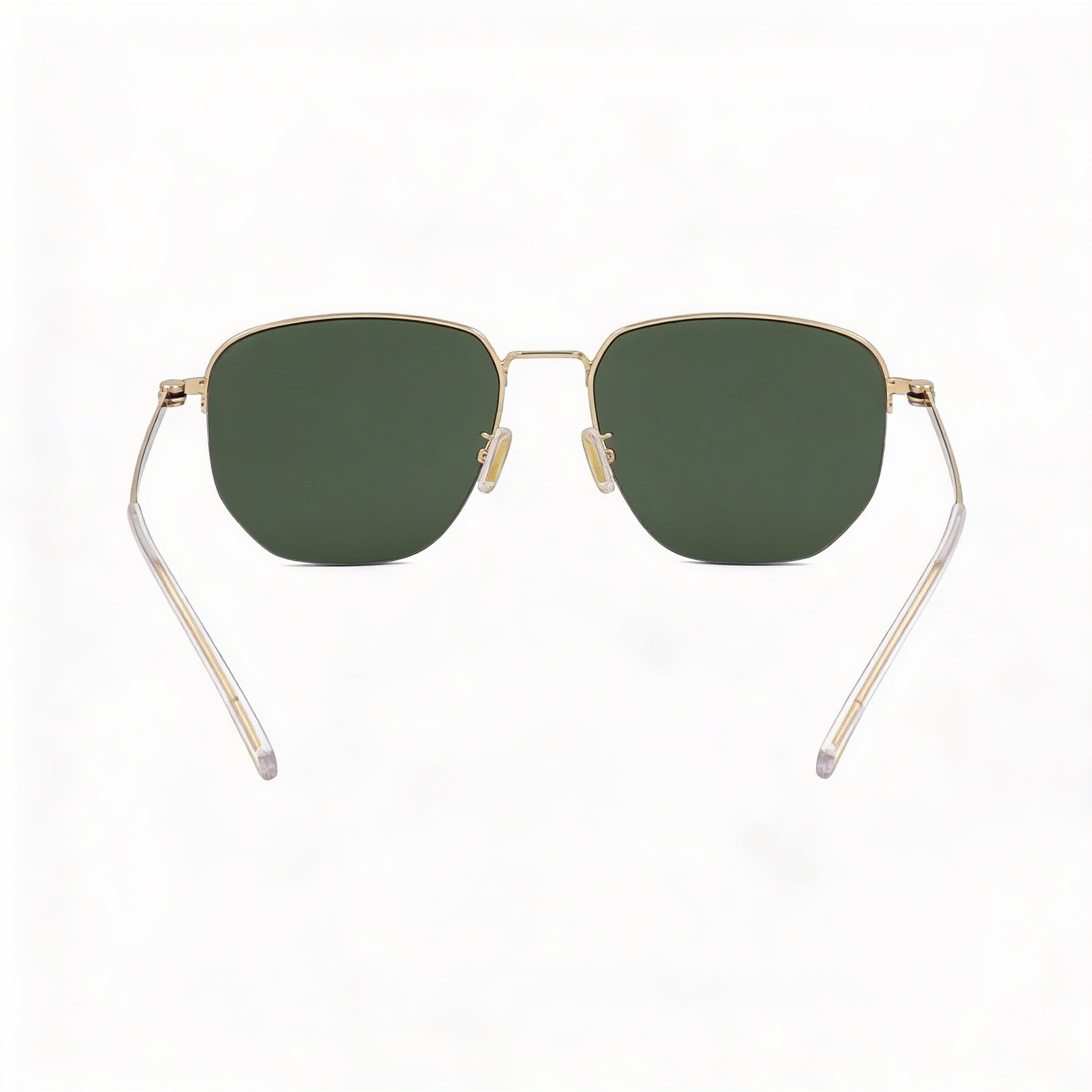 Gafas de sol unisex clásicas Hugo Boss de acero inoxidable dorado con montura verde y lentes verdes no polarizadas con protección UV de 57 mm, Photo 3