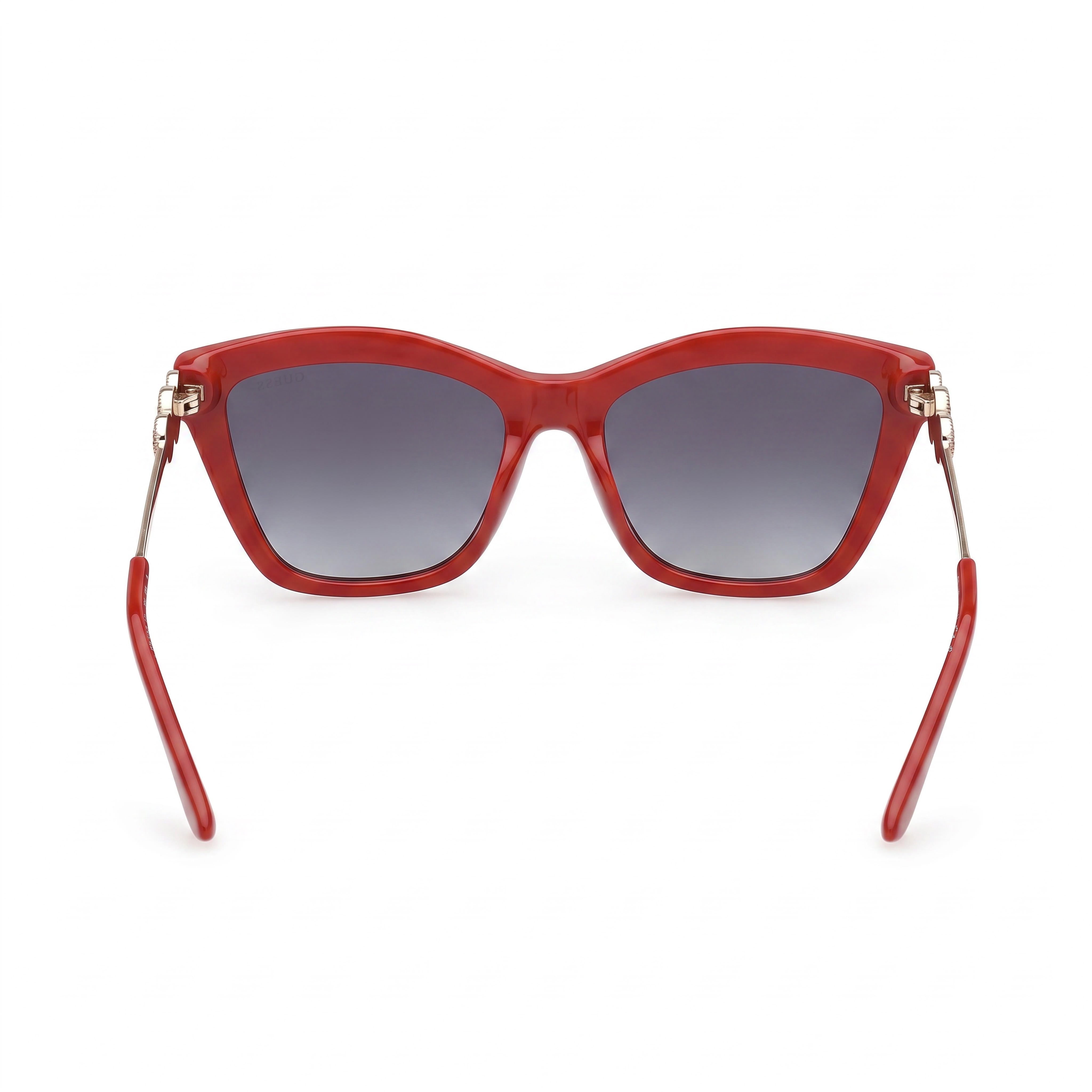 GUESS Women's Cat-eye Signature Plastic Sunglasses Red Smoke Gradient 100% UVA & UVB Protection 56-17-140mm, Photo 4