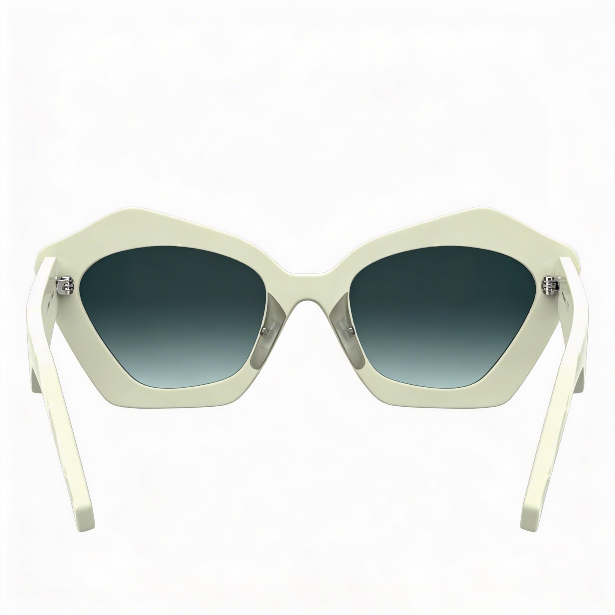KARL LAGERFELD Kl6199s Women's White Acetate UV Protection Sunglasses, Gradient Blue Lenses - Size M, Photo 4