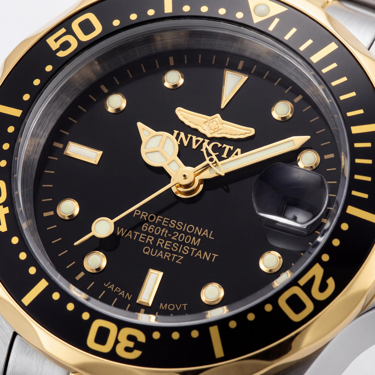 Reloj Invicta de cuarzo japonés Pro Diver 8941 dorado, de acero inoxidable de 24 mm para mujer, que brilla en la oscuridad y es resistente al agua hasta 200 m, Photo 2