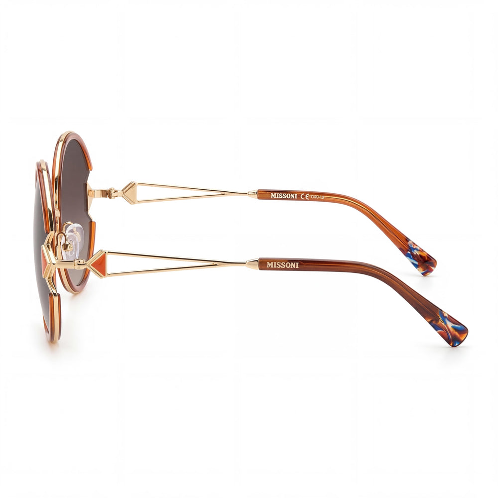 Missoni Classic Women's Stainless Steel Frame Brown Polycarbonate Lens UV Protection Sunglasses 59mm