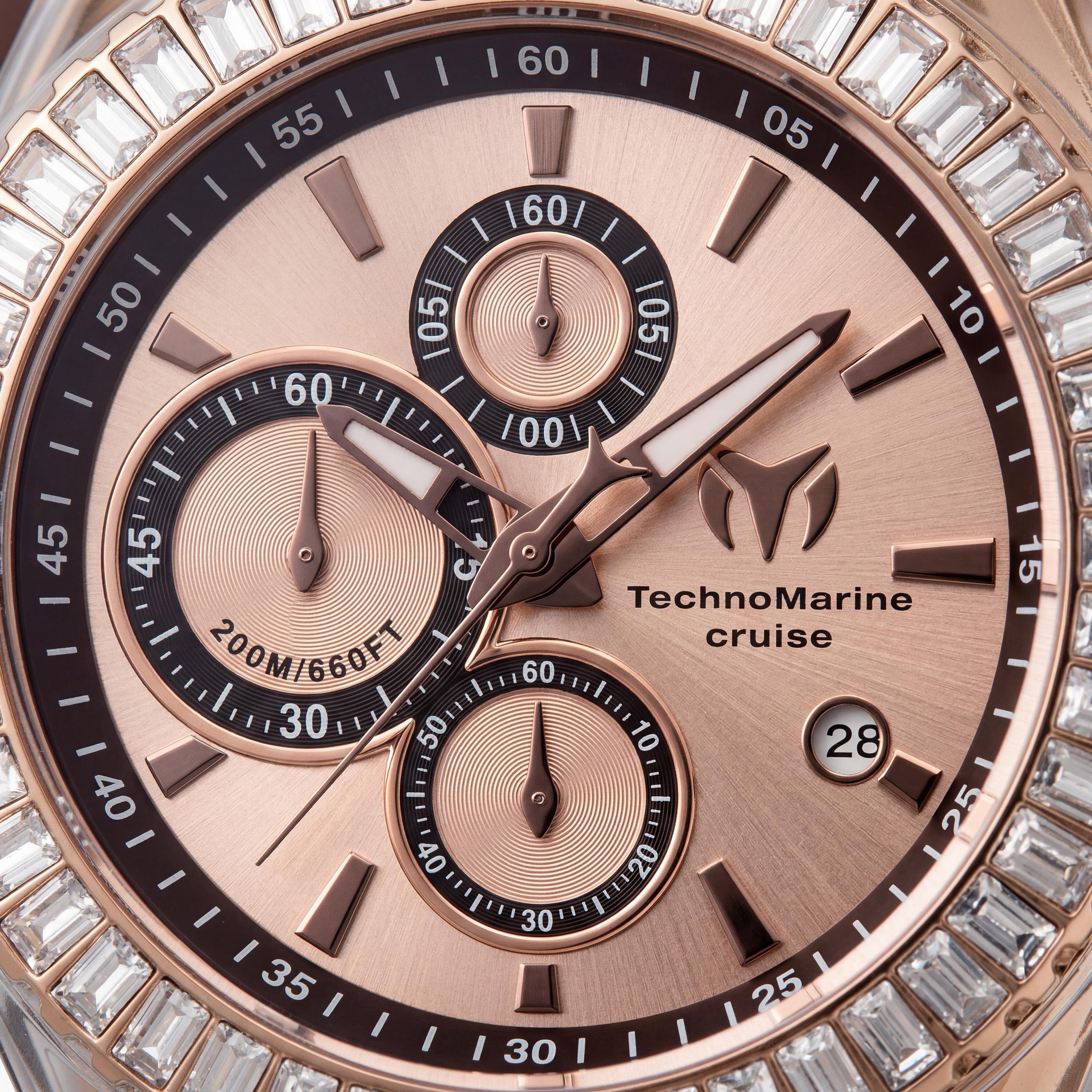 Reloj de Cuarzo Cronógrafo Unisex Technomarine Cruise TM-121166 45mm Correa de Silicona Oro Rosa Resistente al Agua 200m, Photo 2