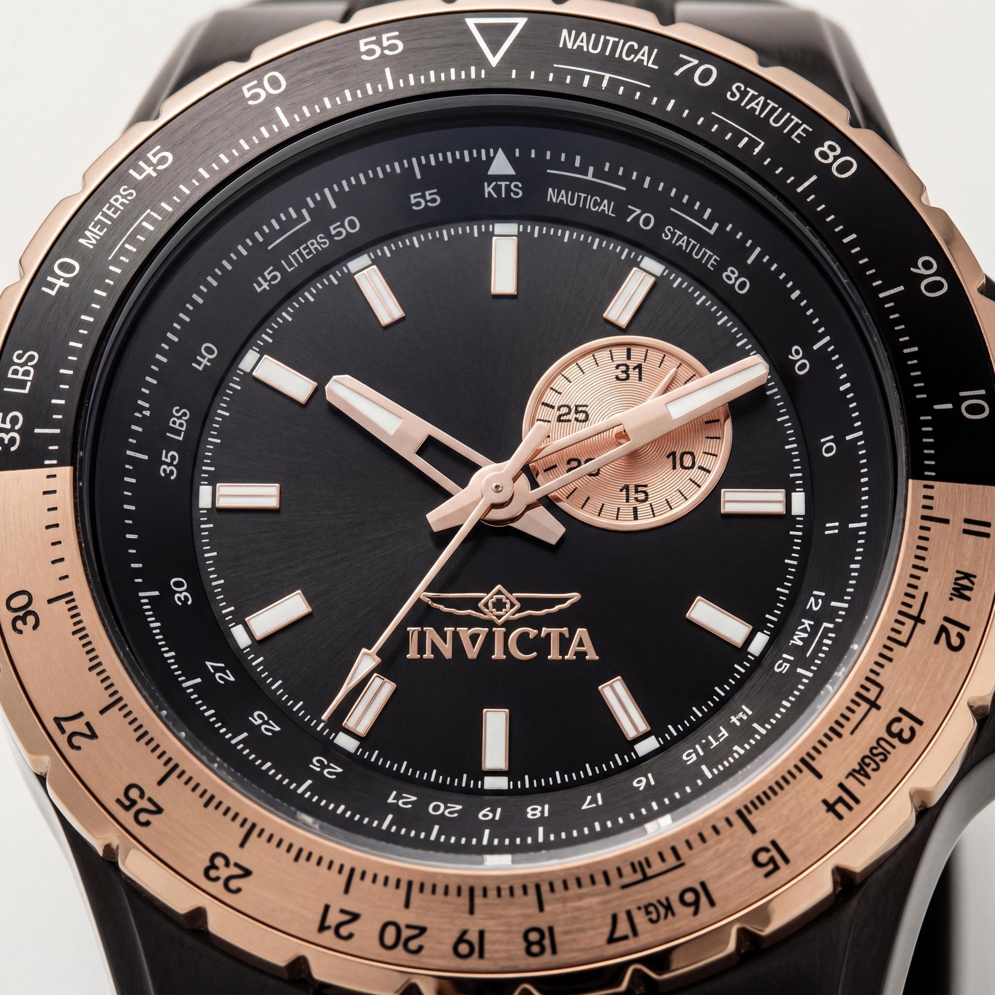 Reloj Invicta Aviator 49725 para hombre, de acero inoxidable negro, de cuarzo, de 50 mm, resistente a 10 ATM y con correa de silicona., Photo 2