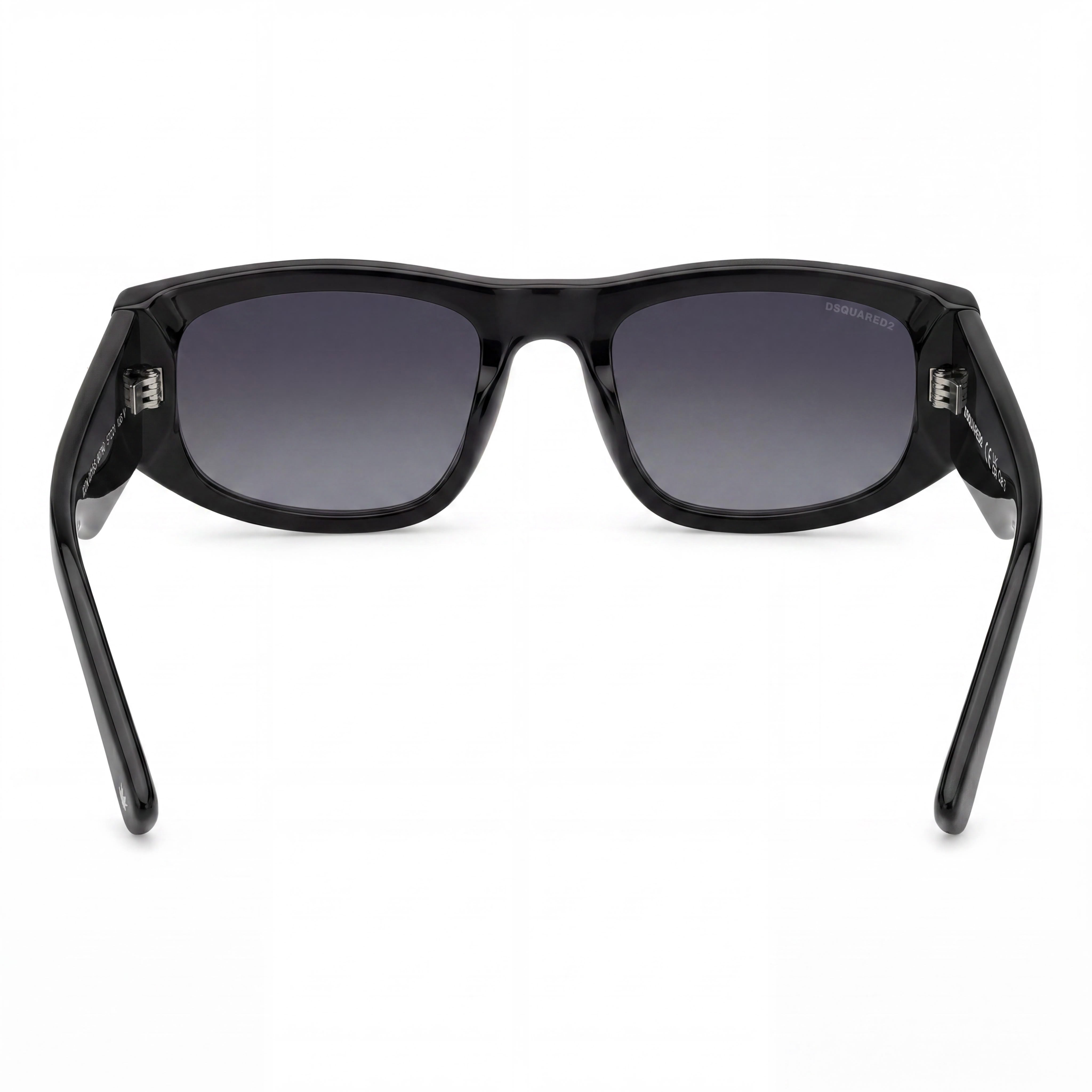 DSQUARED2 Casual Men's Black Acetate Frame Sunglasses with Dark Grey Shaded Polycarbonate Lenses 57mm Lens Width, Photo 4
