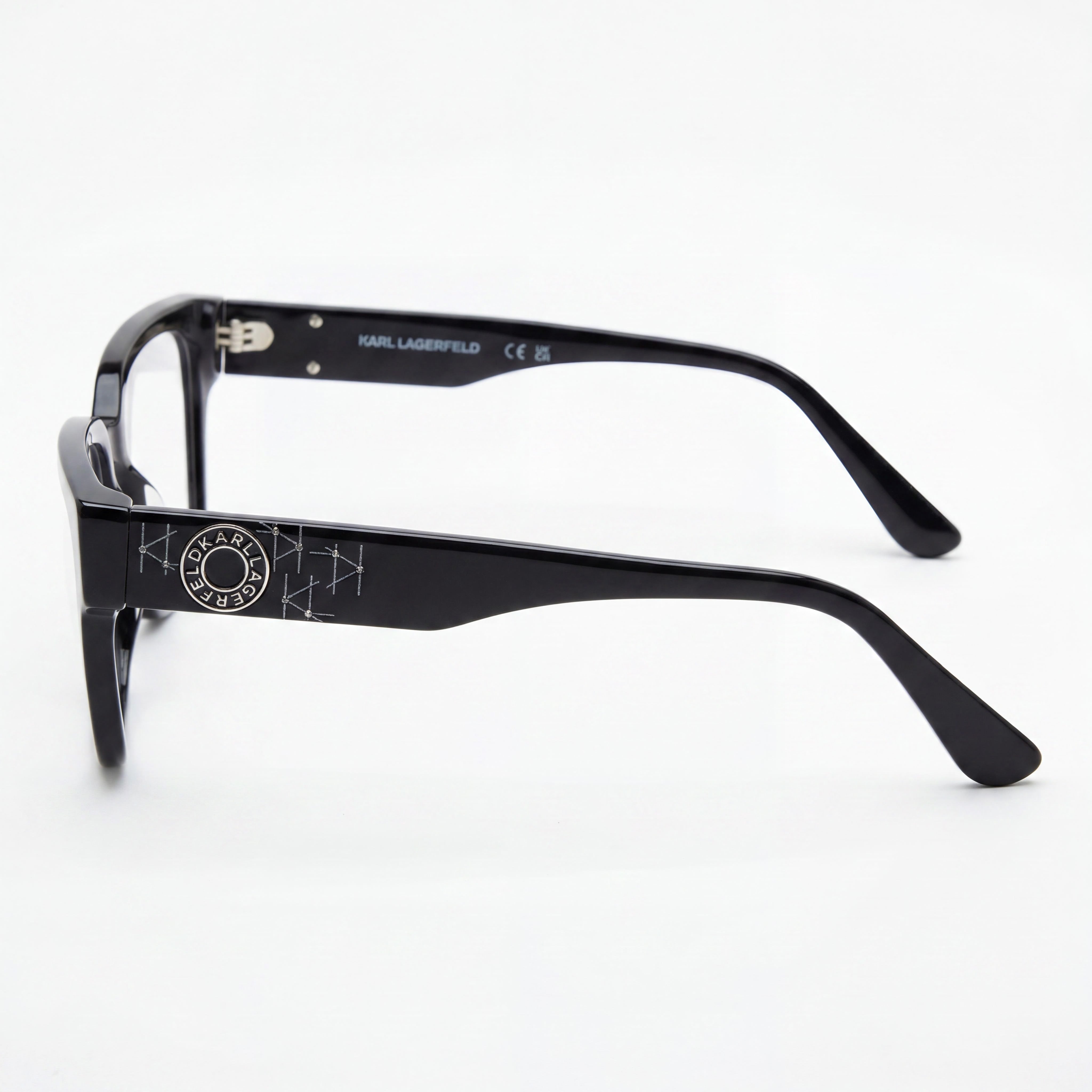 KARL LAGERFELD KL6112R Modern Style Unisex Black Acetate Frame Eyewear with Black Lenses, 54mm, Photo 2