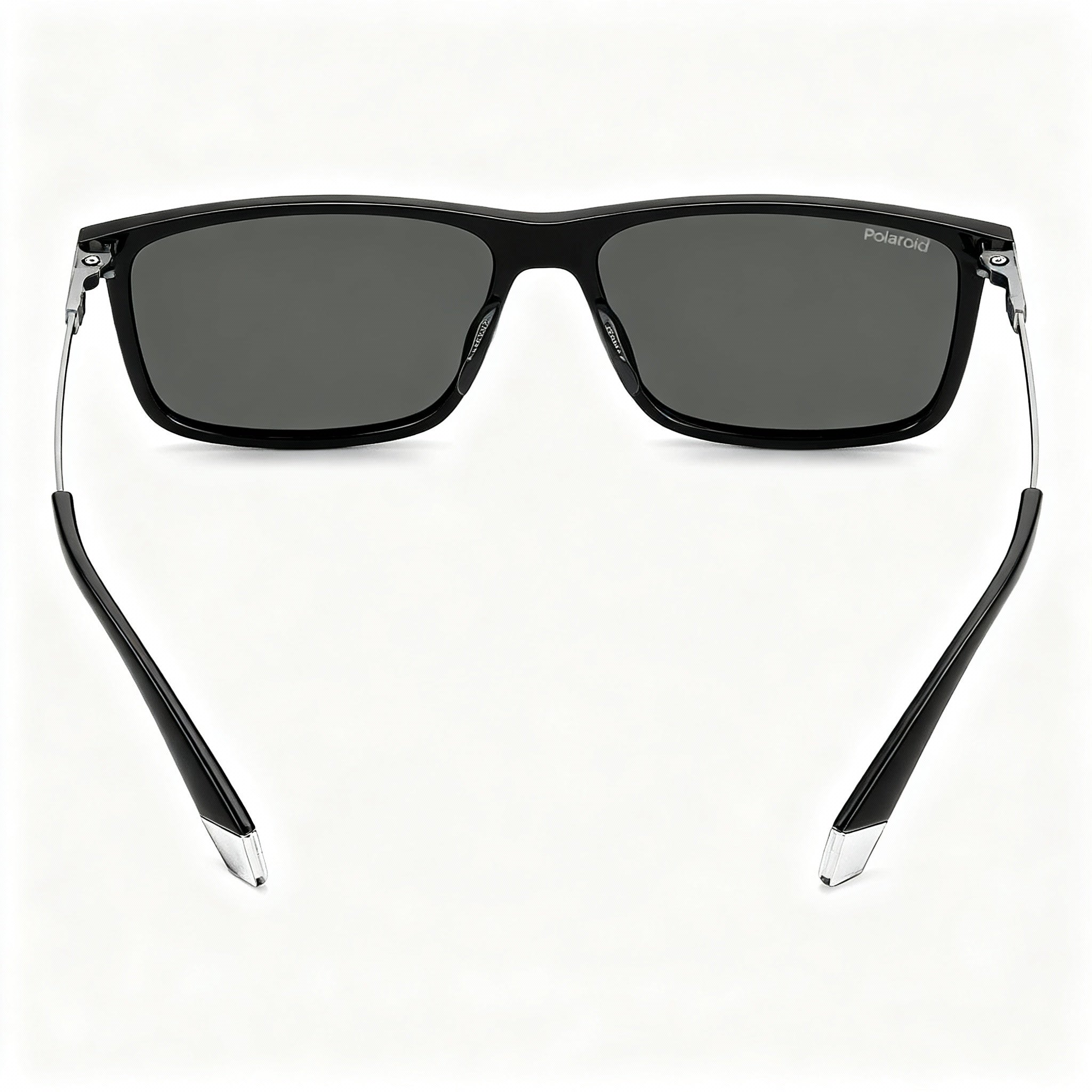 Polaroid Eyewear Minimalist PLD 4130/S/X Men's Black Eco Co-Polyester Rectangular Grey Polarized Sunglasses 59-15-145, Photo 3