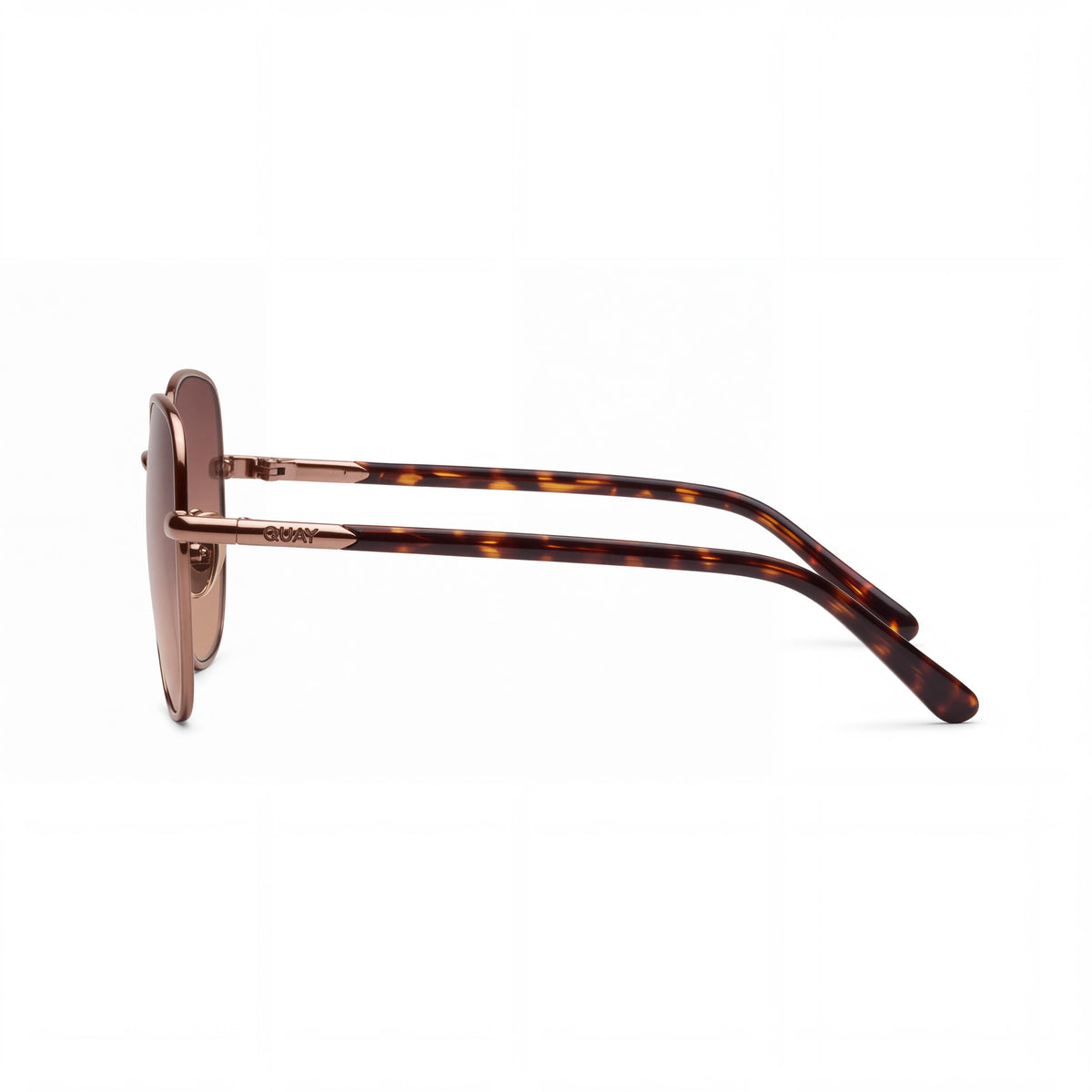 QUAY AUSTRALIA Uptown Women's Square Plastic Sunglasses, Champagne Brown Fade White Frame, Brown Fawn Lens, 58mm, UV Protection, Photo 3