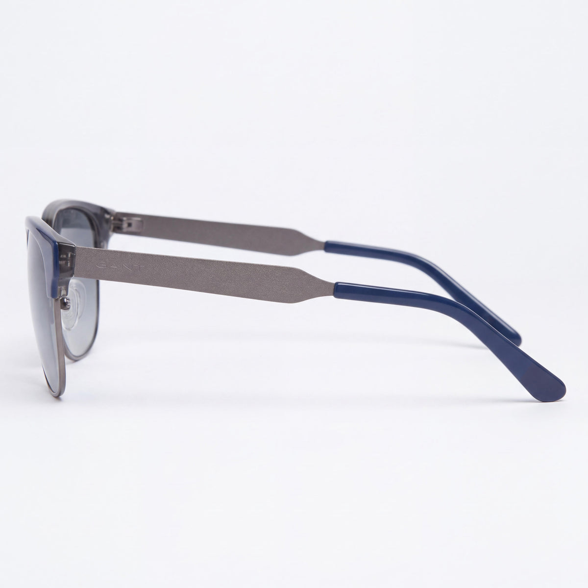 Gafas de sol GANT para hombre, estilo clásico, de acetato/metal con protección UV, montura transparente multicolor, lentes moradas, 145 mm, Photo 3