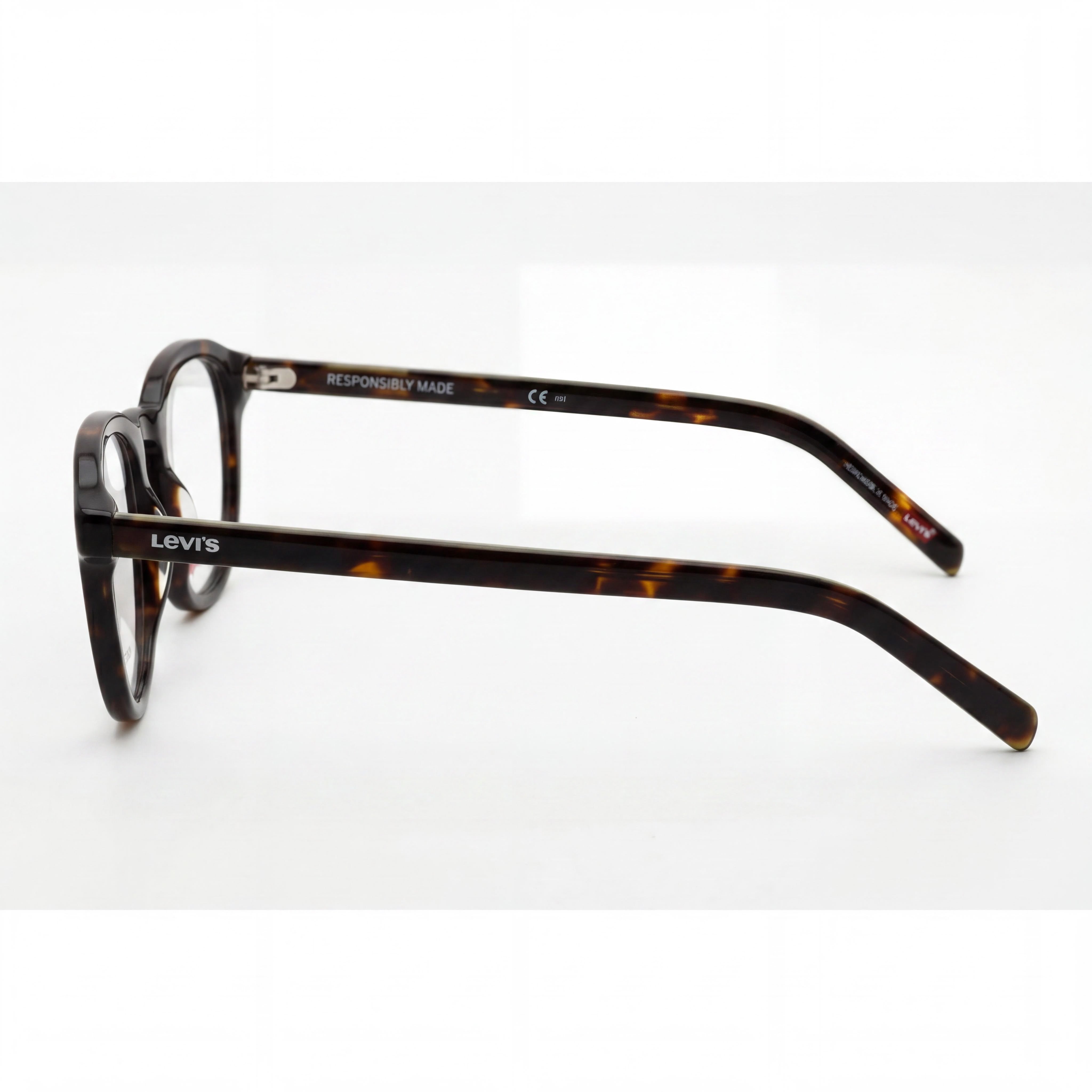 Gafas de acetato Levi's Modern para hombre, diseño Habana, con 48 mm de ancho de lente, 24 mm de ancho de puente y 145 mm de longitud de patilla, Photo 2