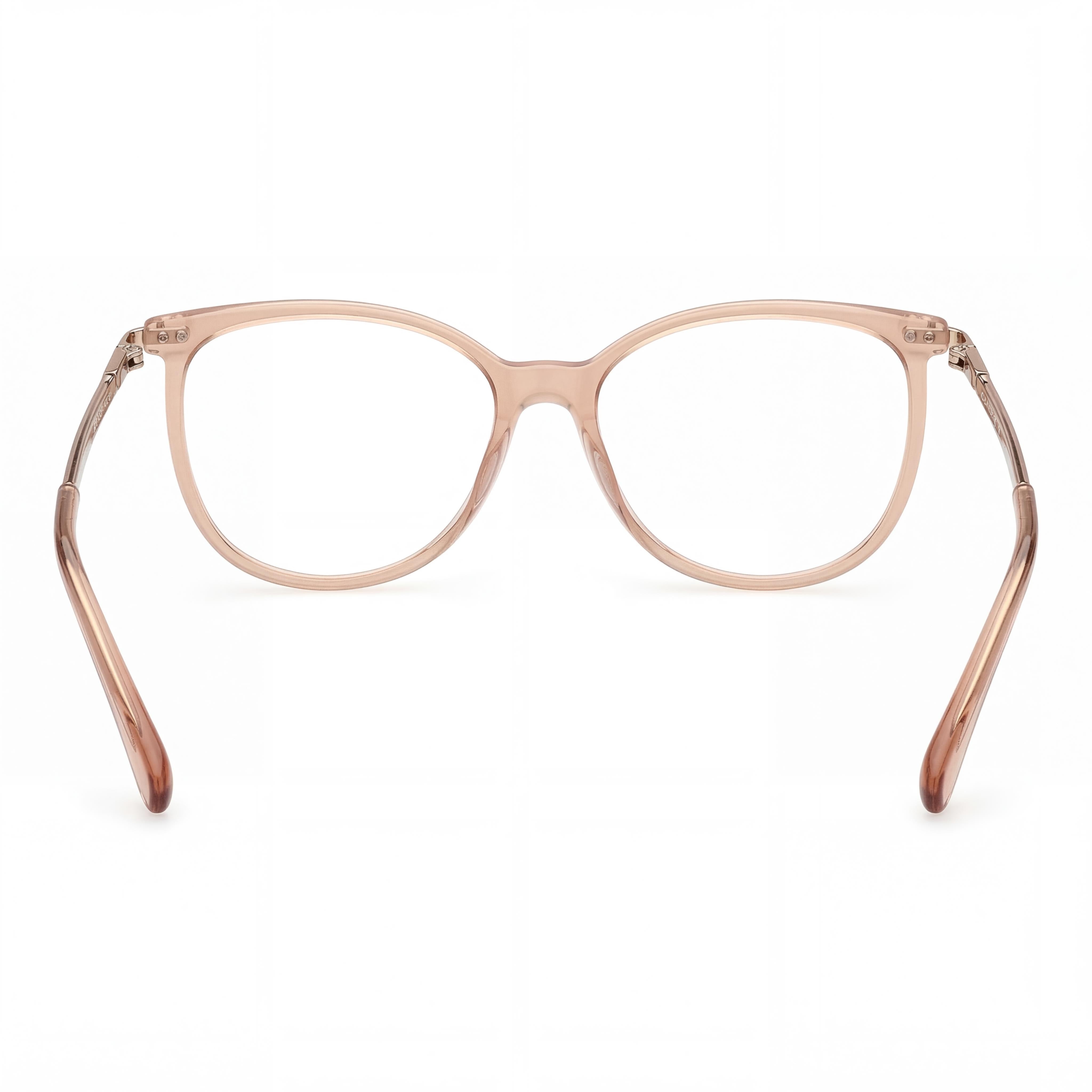 MaxMara MM5050 Casual Women's Beige Plastic Frame Sunglasses with Clear Lenses, 54mm Lens, 15mm Bridge, 135mm Temple, Photo 4