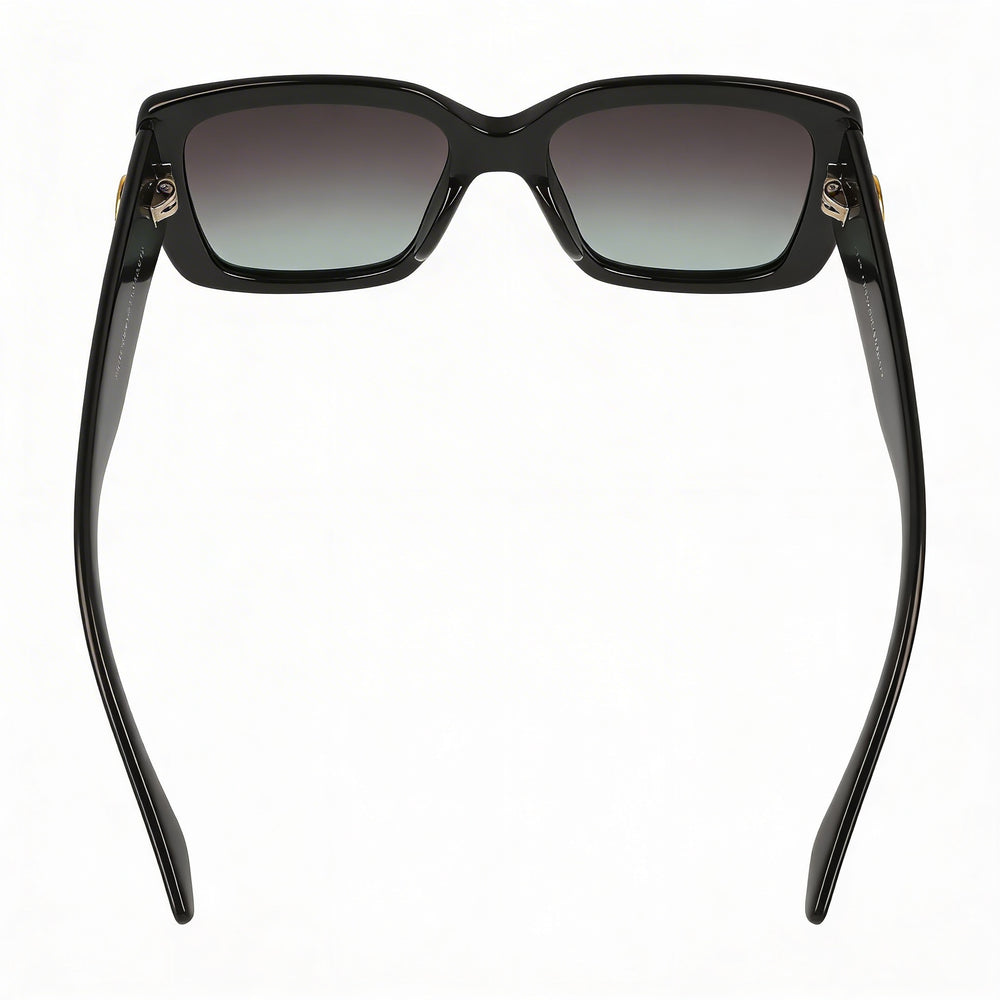 Gafas de sol Gucci Gg0141sn para mujer, cuadradas, de acetato negro, con degradado negro y gris, no polarizadas, 53 mm