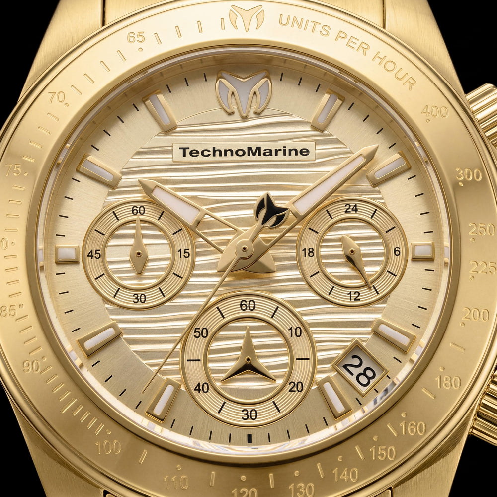 TechnoMarine Manta Women's Gold Stainless Steel Case Chronograph Quartz Water Resistant Watch 38mm