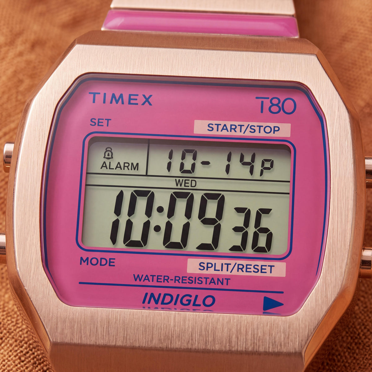Timex Modern Women's Chronograph Watch, Rose Gold-Tone Case & Band, Pink Dial, Backlight Feature, 36mm, Photo 2