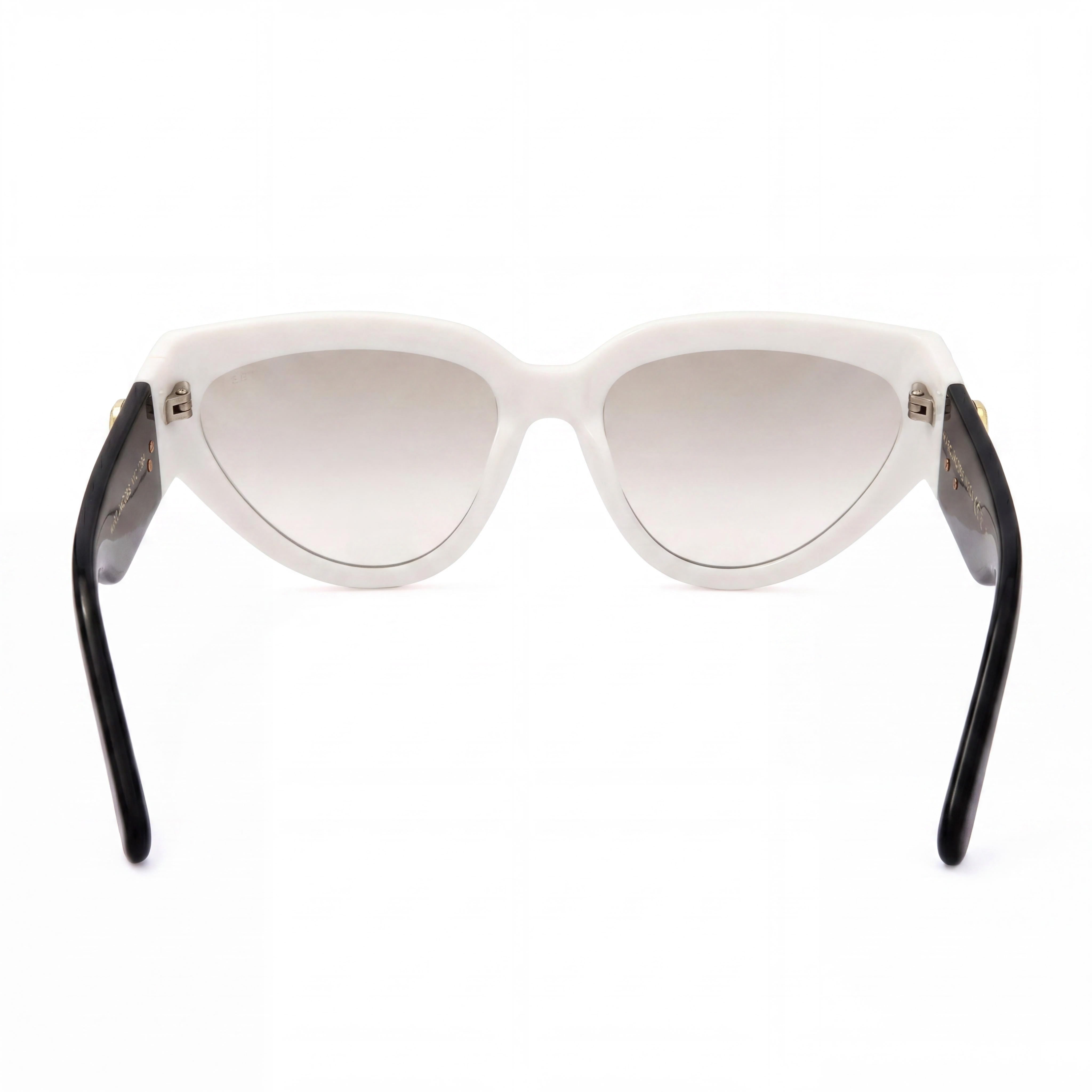 Gafas de sol Marc Jacobs Modern para mujer con montura de plástico blanca y negra con protección UV, ancho de lente de 57 mm, Photo 3