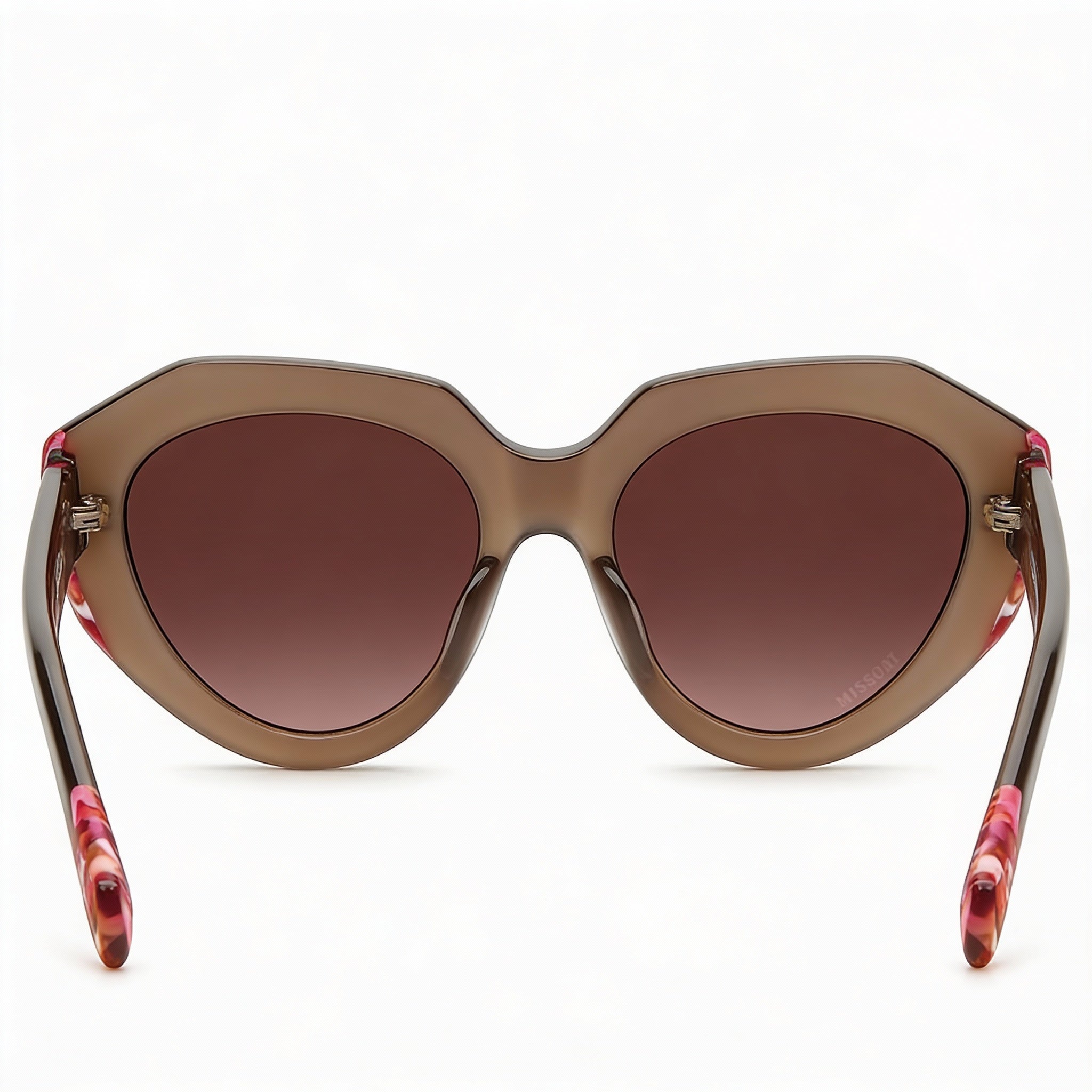 M Missoni Classic Women's Sunglasses, Acetate Beige Pink Brown Shaded Frame, Pink Doubleshade Lenses, 53mm, UV Protected, Photo 4