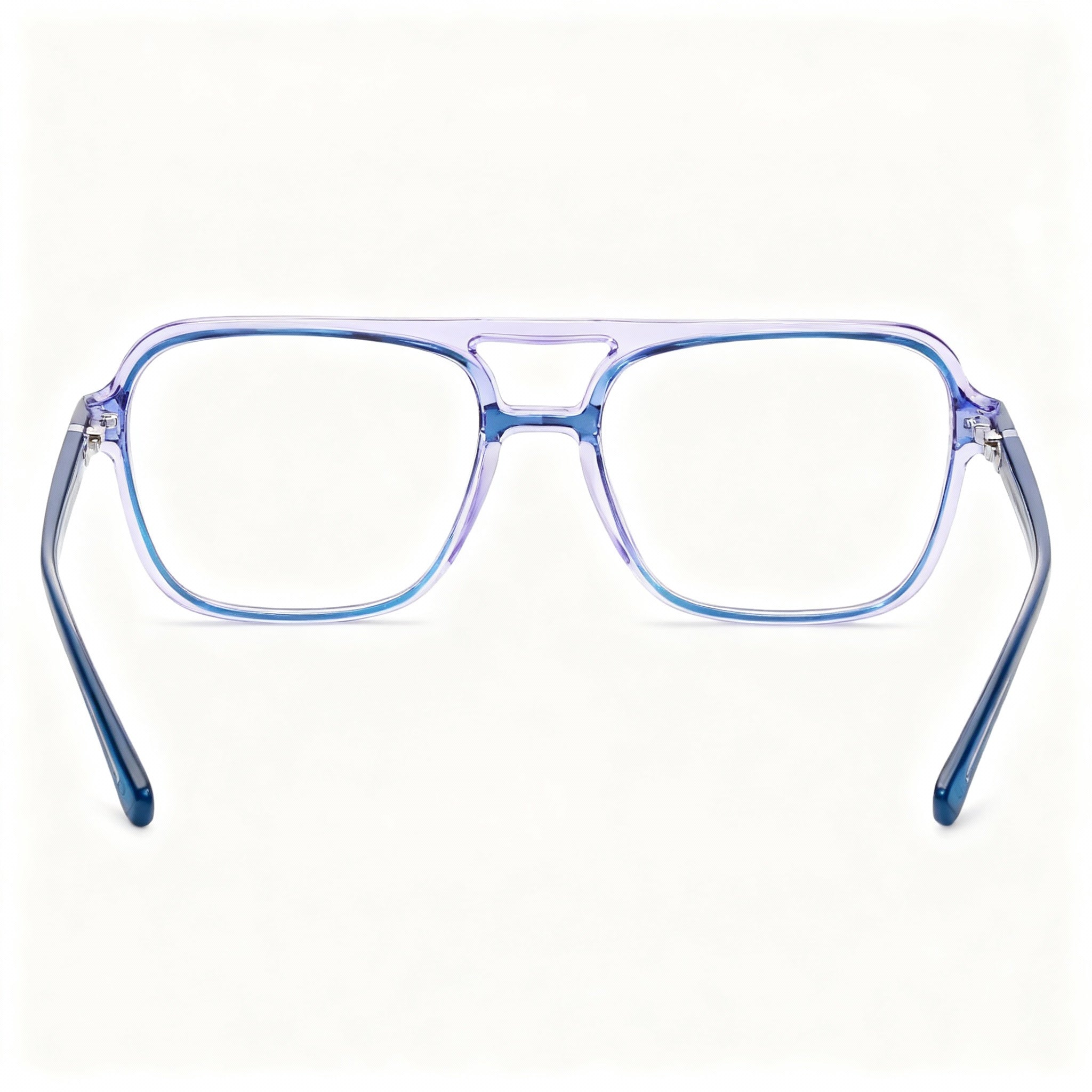 MCALLISTER Mc4534 Men's Full Rim Metal Clear Lens Eyeglasses in Teal Purple, Lens Width 56mm, Bridge Width 18mm, Temple Length 140mm, Photo 4