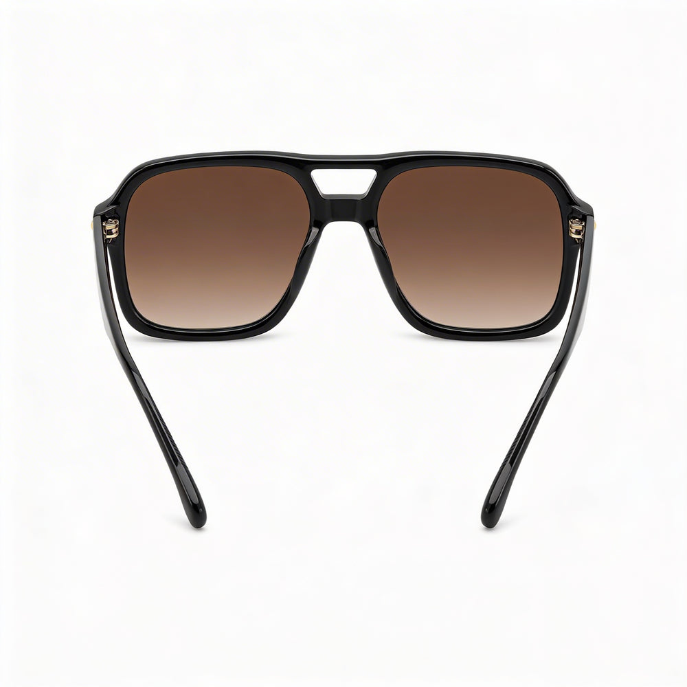 Carrera 317/S para hombre, montura de plástico negra, lentes marrones degradadas con protección UV, sin polarizar, 55mm