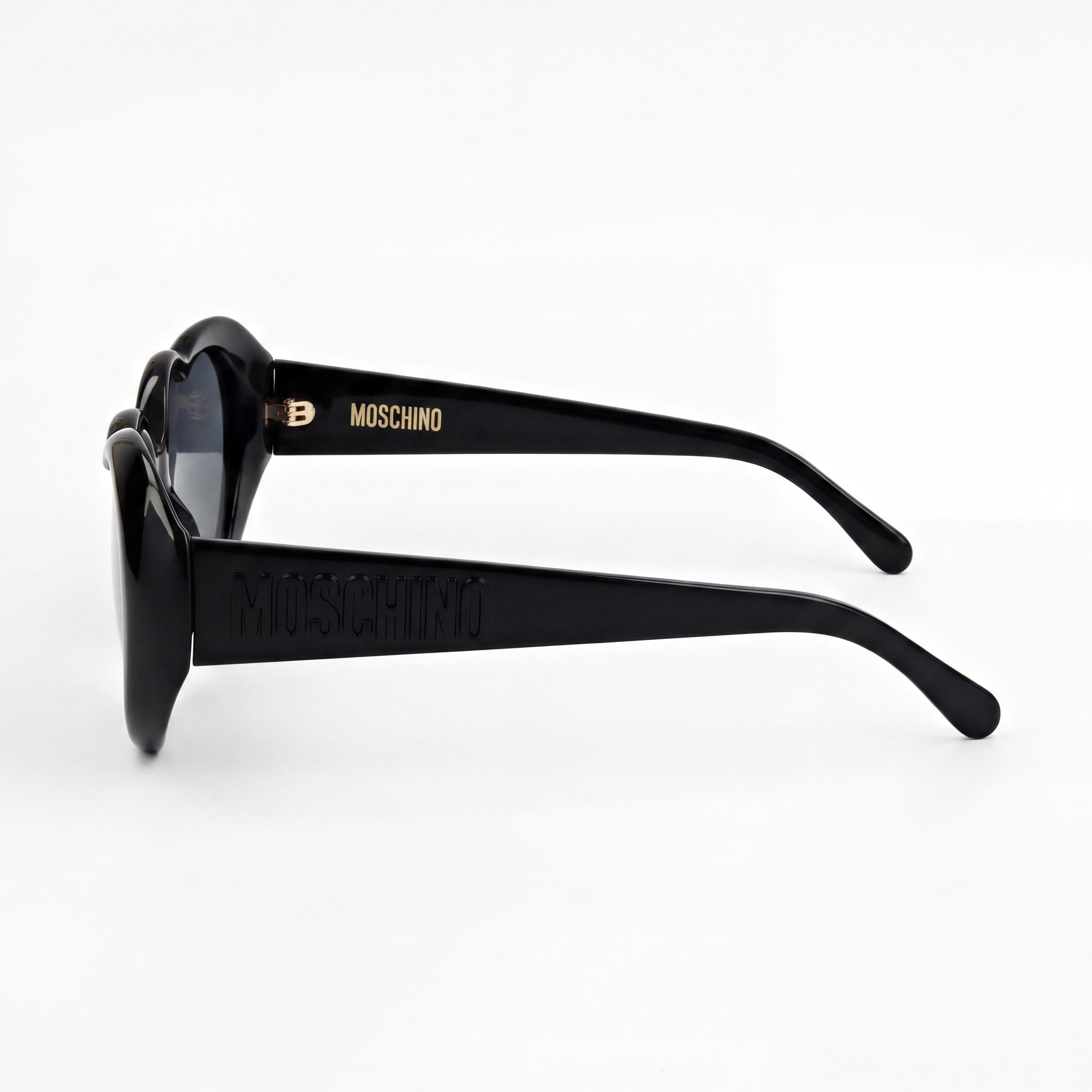 Moschino MOS128/S Women's Classic Black Dark Grey Plastic UV Protected Sunglasses with Grey Non-Polarized Lenses, 57mm, Photo 3