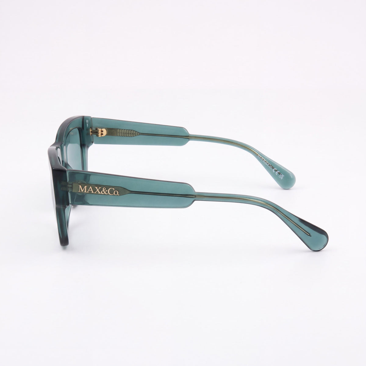 Max&Co. Casual Sunglasses for Women, Dark Green Acetate Frame, Grey Lenses, 52mm Lens Width, Photo 3