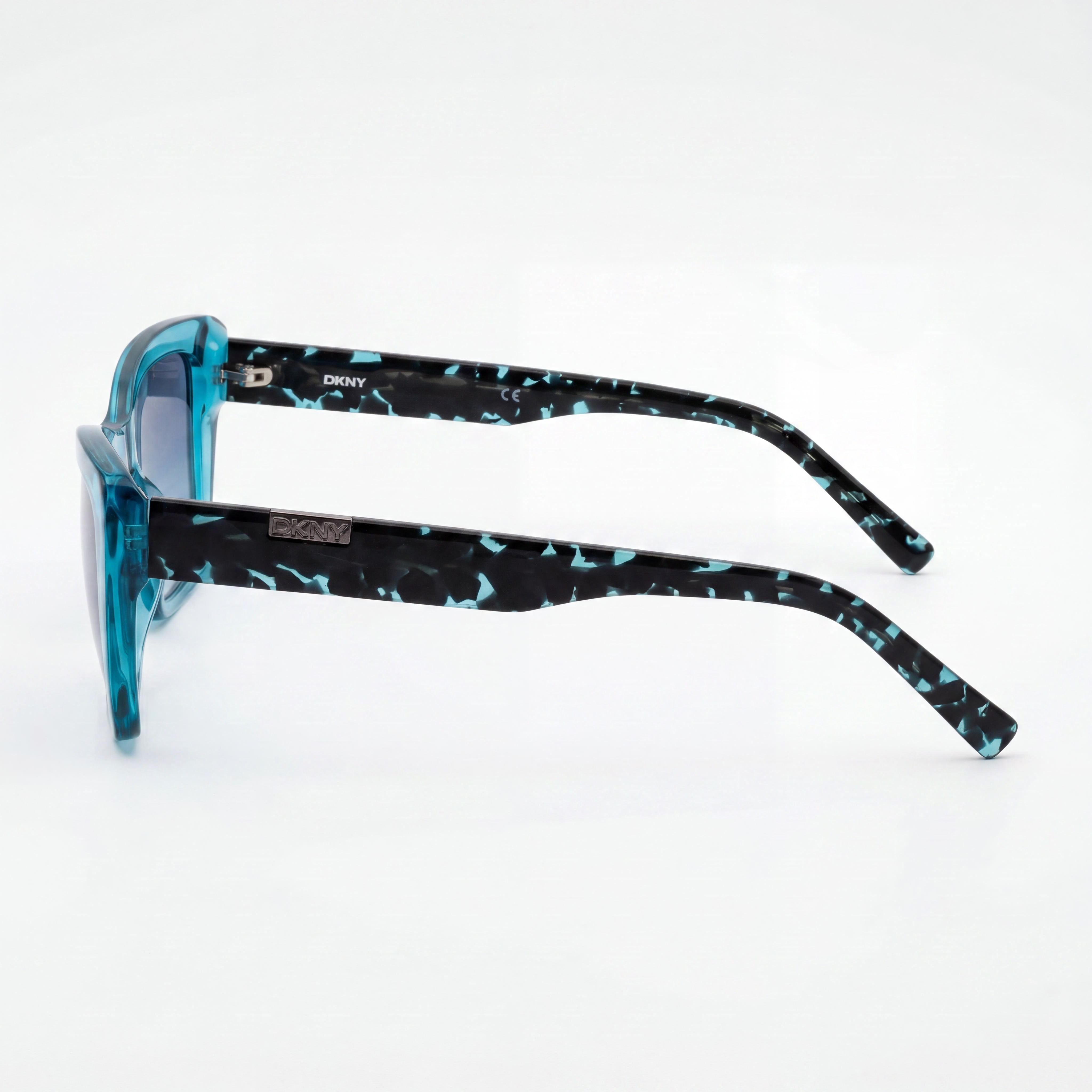 DKNY Gafas de sol de hombre modernas con montura de plástico turquesa de cristal, lentes dobles degradadas azules y verdes, protección UV, 54 mm, Photo 3