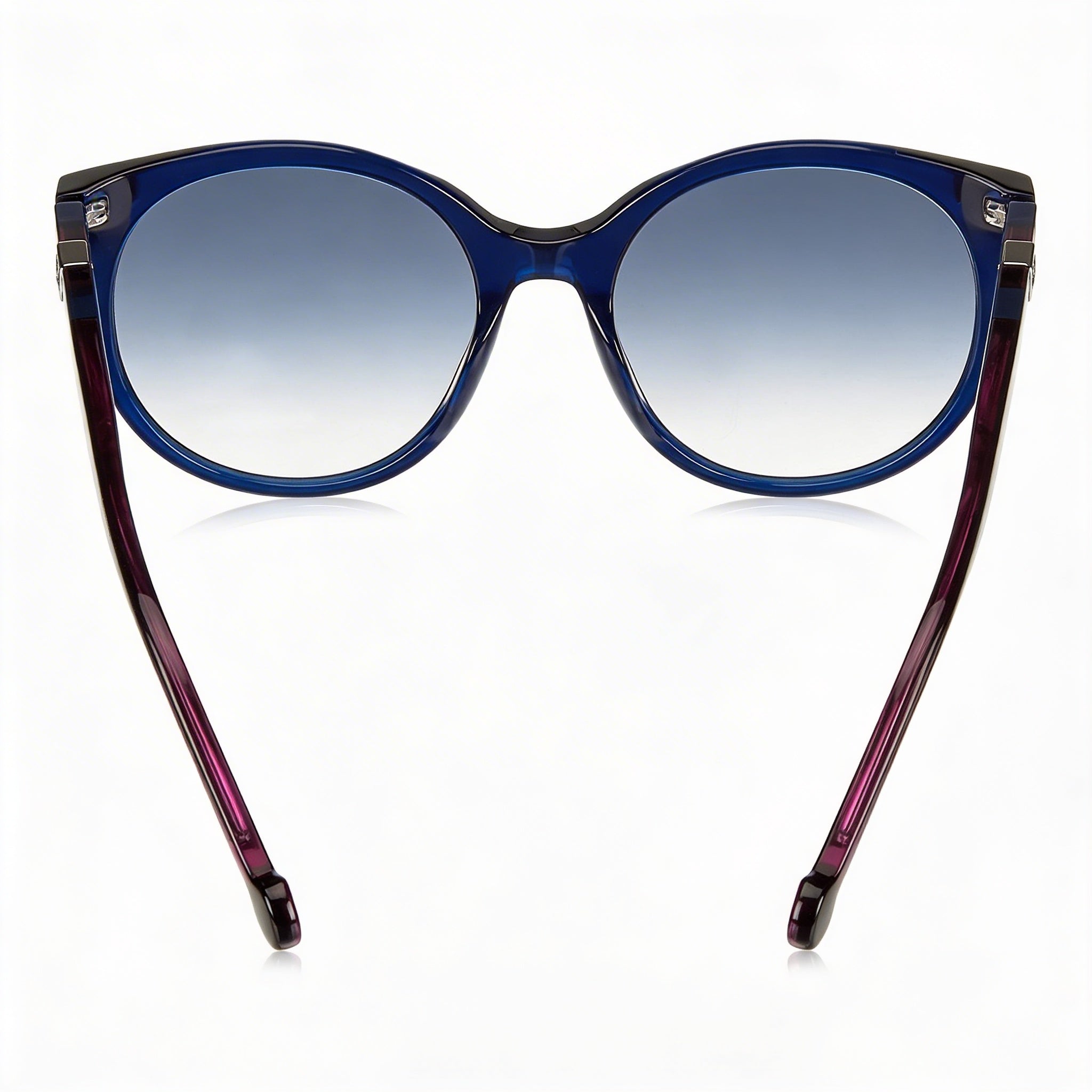 Gafas de sol Carolina Herrera CH 0046/S para mujer, de plástico azul oscuro transparente, con cristales degradados azules y protección UV, 56 mm, Photo 3