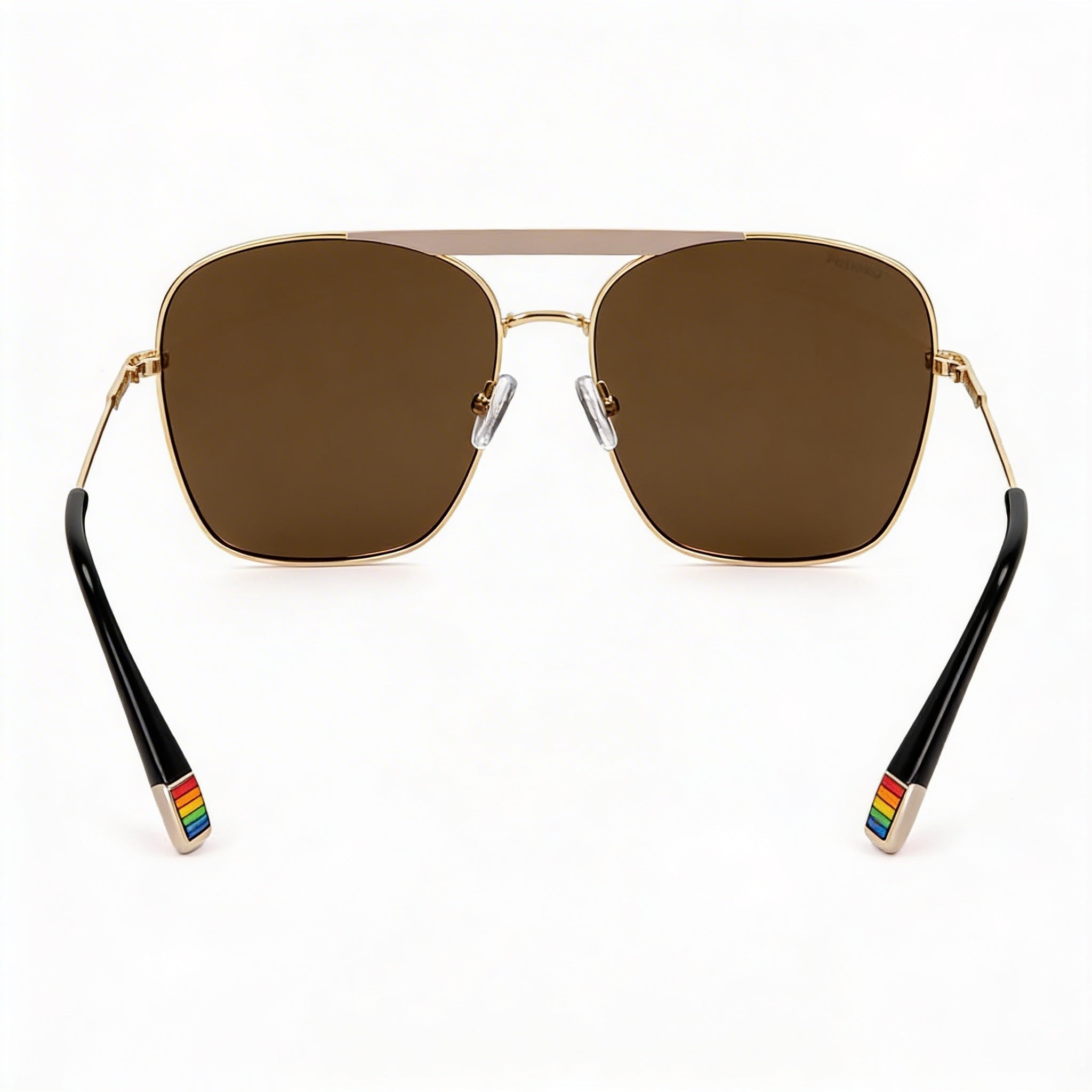Polaroid Casual Women's Stainless Steel Sunglasses, Matte Ivory Gold Frame, UV Protection, 59mm Lens, Photo 3