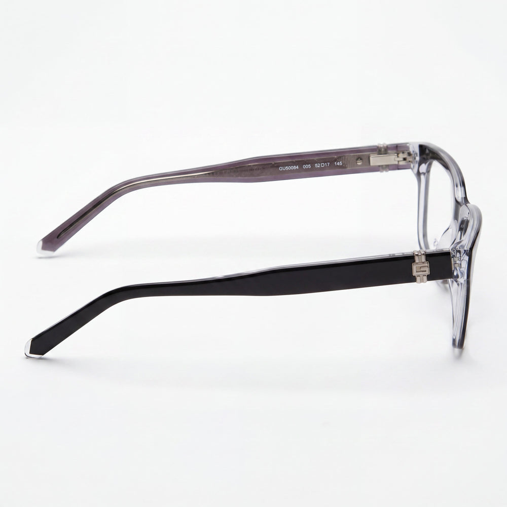 Guess GU50084 Black/Crystal Rectangle Unisex Eyeglasses, 54mm