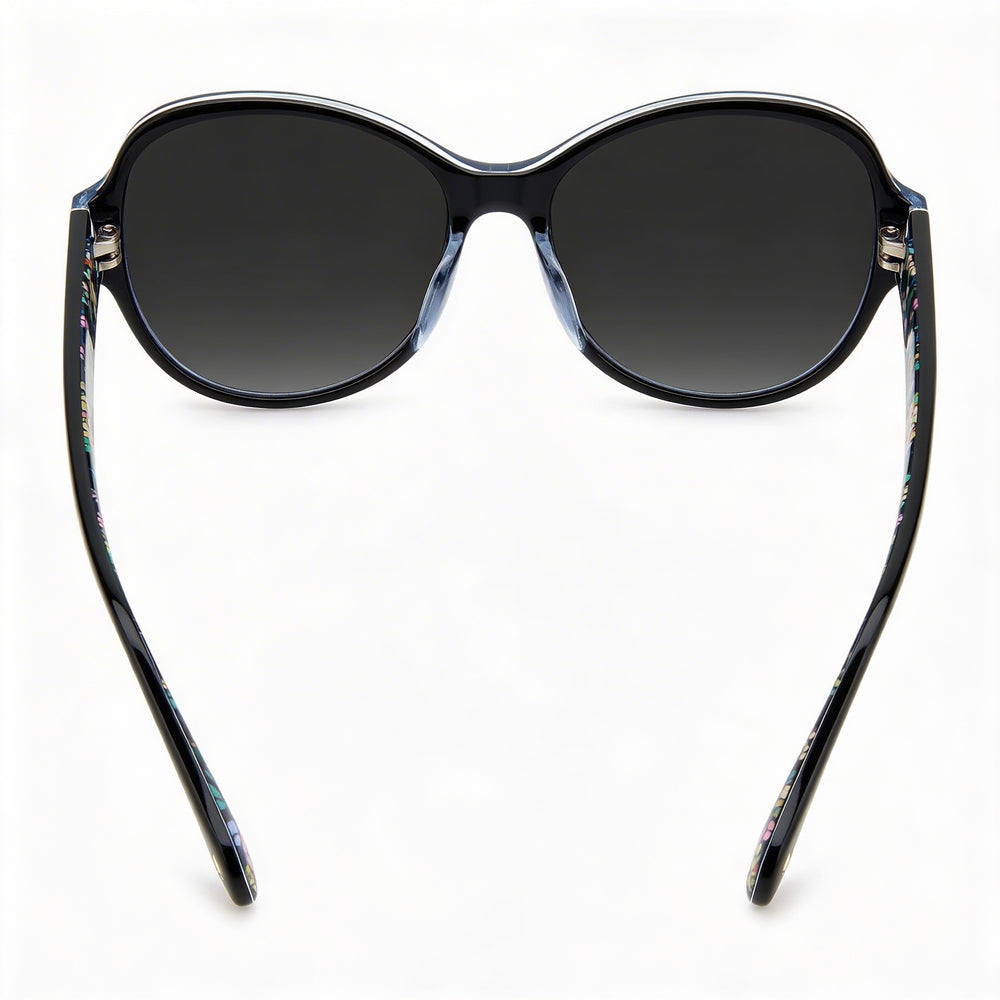 Kate Spade New York Classic Women's Black Acetate Cat Eye Dark Grey Shaded UV Protection Sunglasses 57