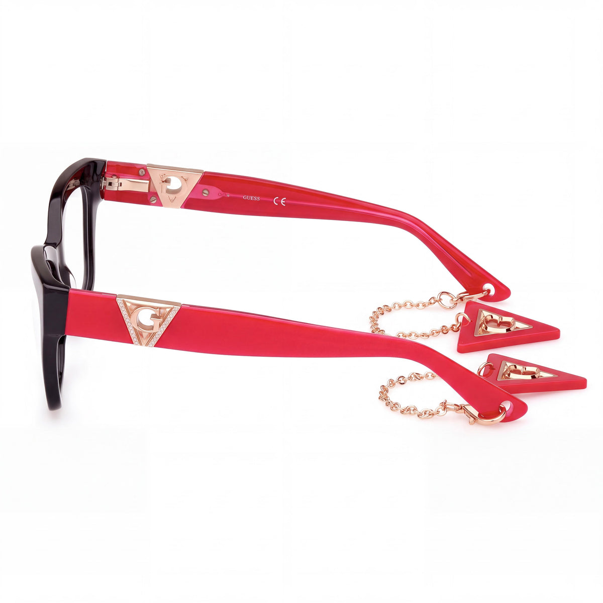 Gafas graduadas rectangulares modernas GUESS Gu2960 para mujer con montura de acetato negro y lentes de plástico transparentes 54-16-145, Photo 3