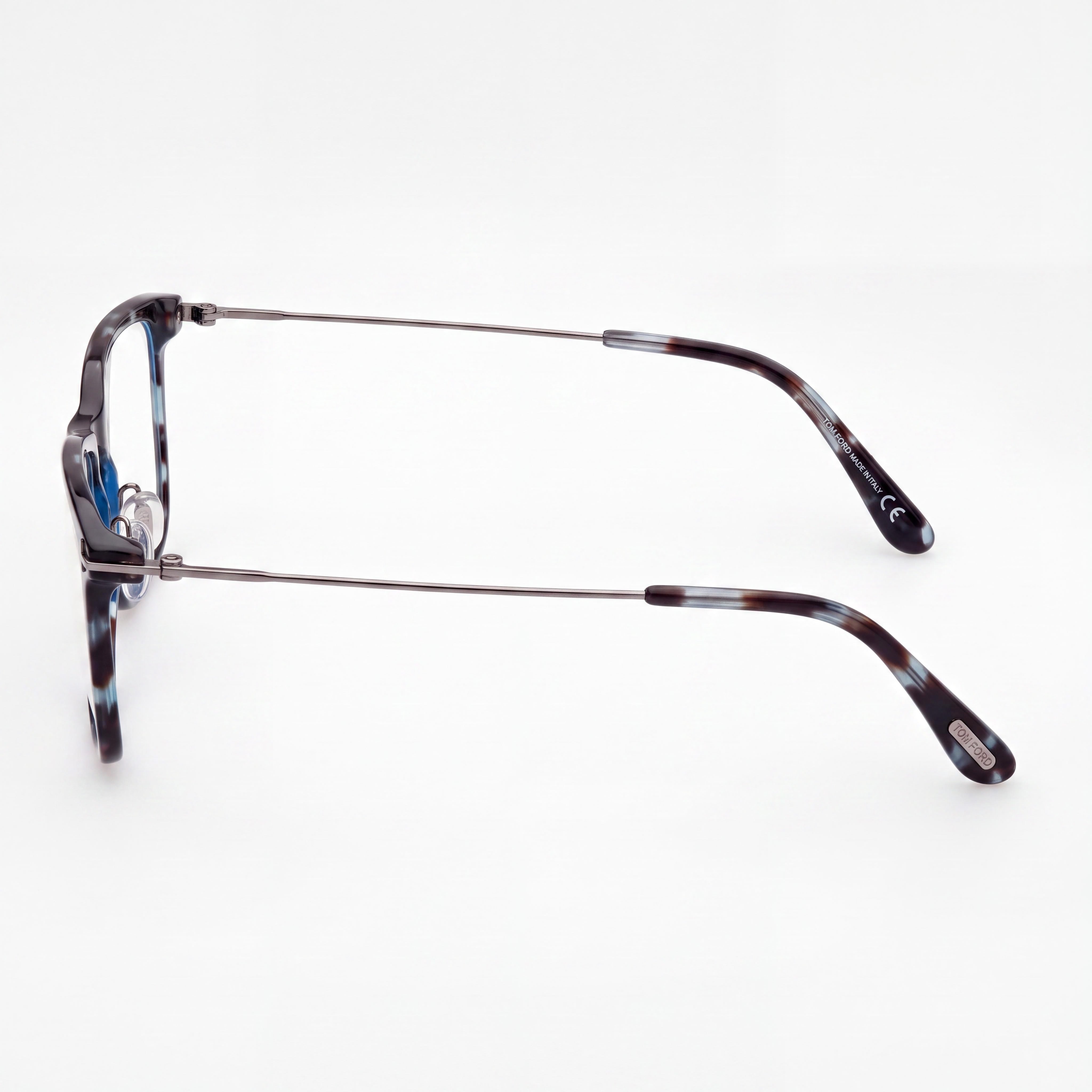 Tom Ford FT5758-B Gafas de hombre de plástico Havana coloridas con bloqueo de luz azul sin graduación 54 mm, Photo 2