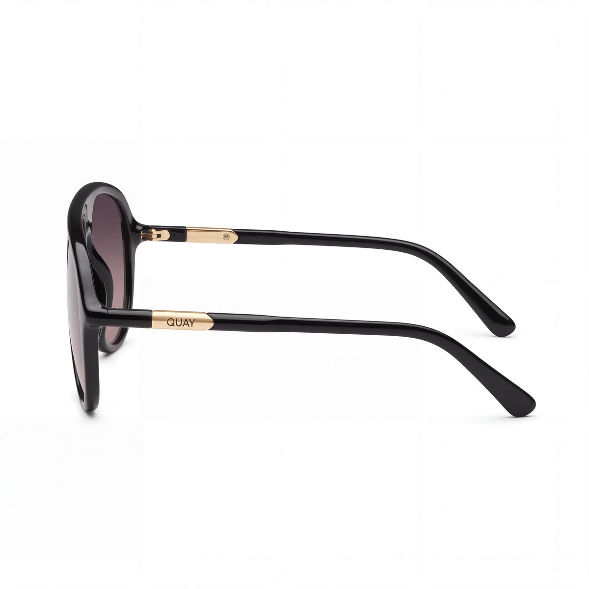 QUAY AUSTRALIA CHART TOPPER Women's Aviator Black Smoke Taupe Frame Smoke Taupe Lens UV Protection 65mm Sunglasses, Photo 3