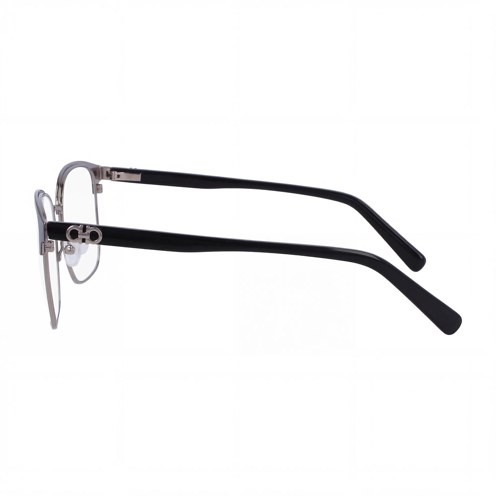 Salvatore Ferragamo SF2225 Modern Rectangular Alloy Steel Unisex Eyeglasses Ruthenium Black 53mm